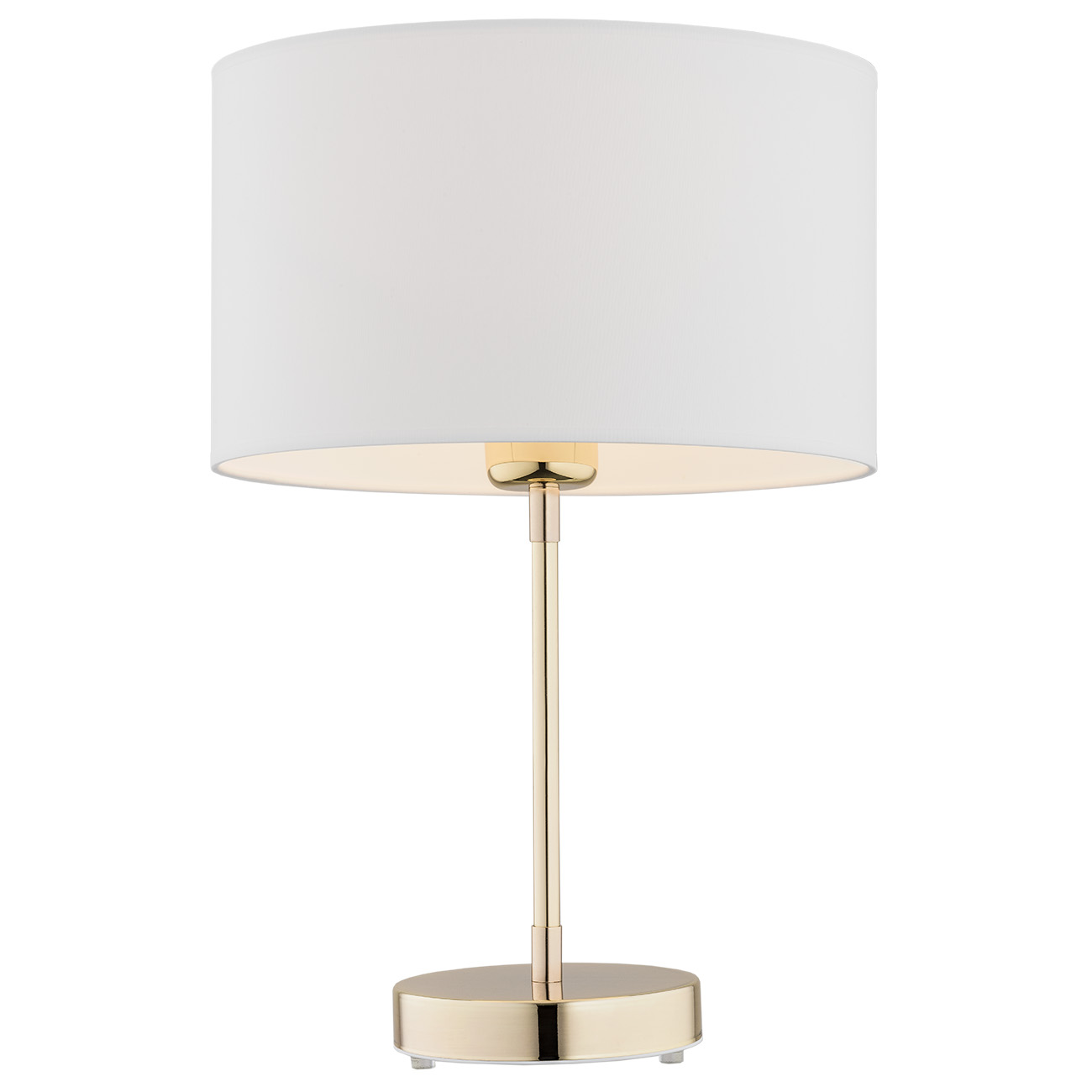 Arin Table Lamp, 1 Light, Brass, White Fabric Shade
