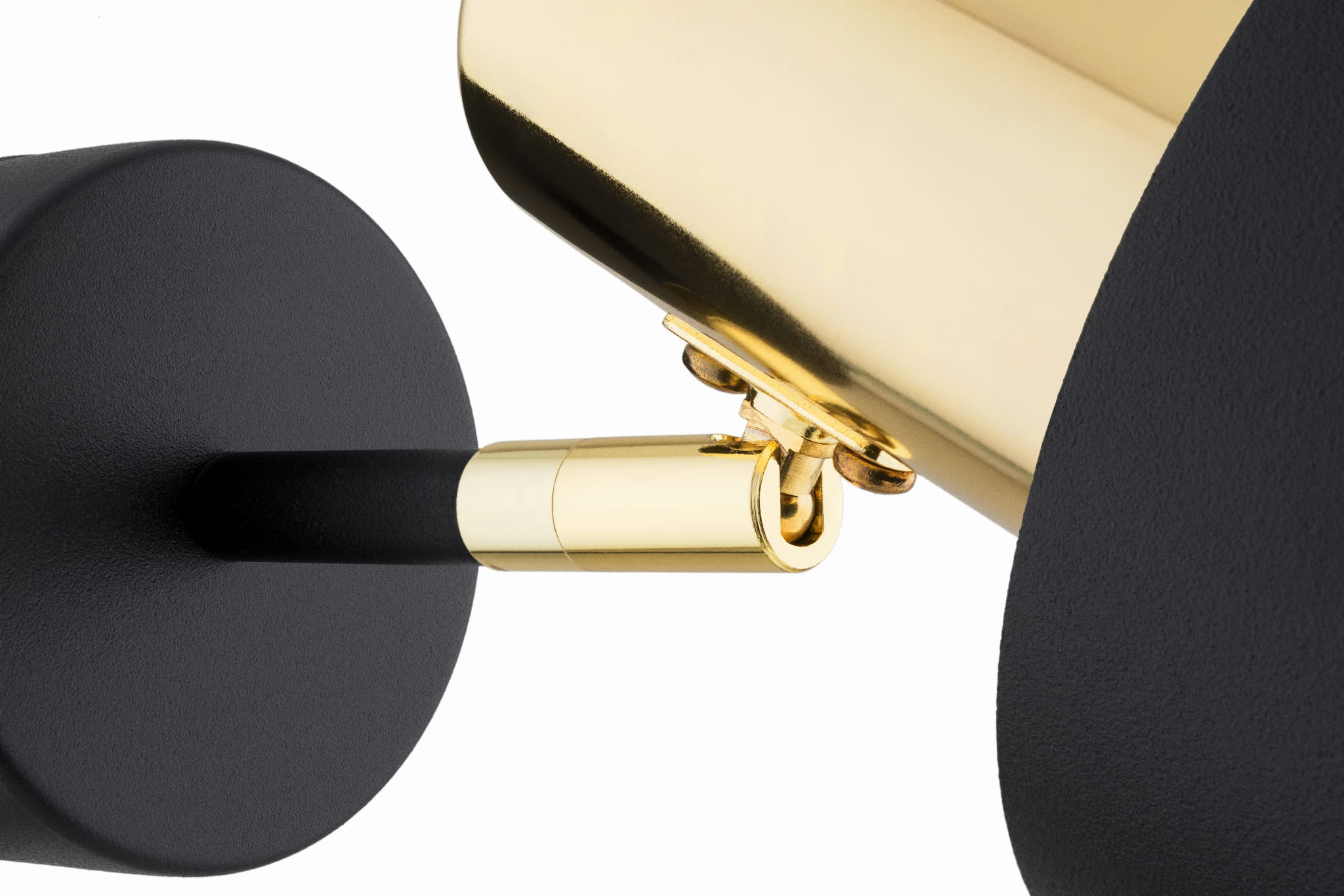 Oria Black Wall Spotlight, 1 Lamp, Brass Detail, Adjustable, Ceiling Mountable — view 2