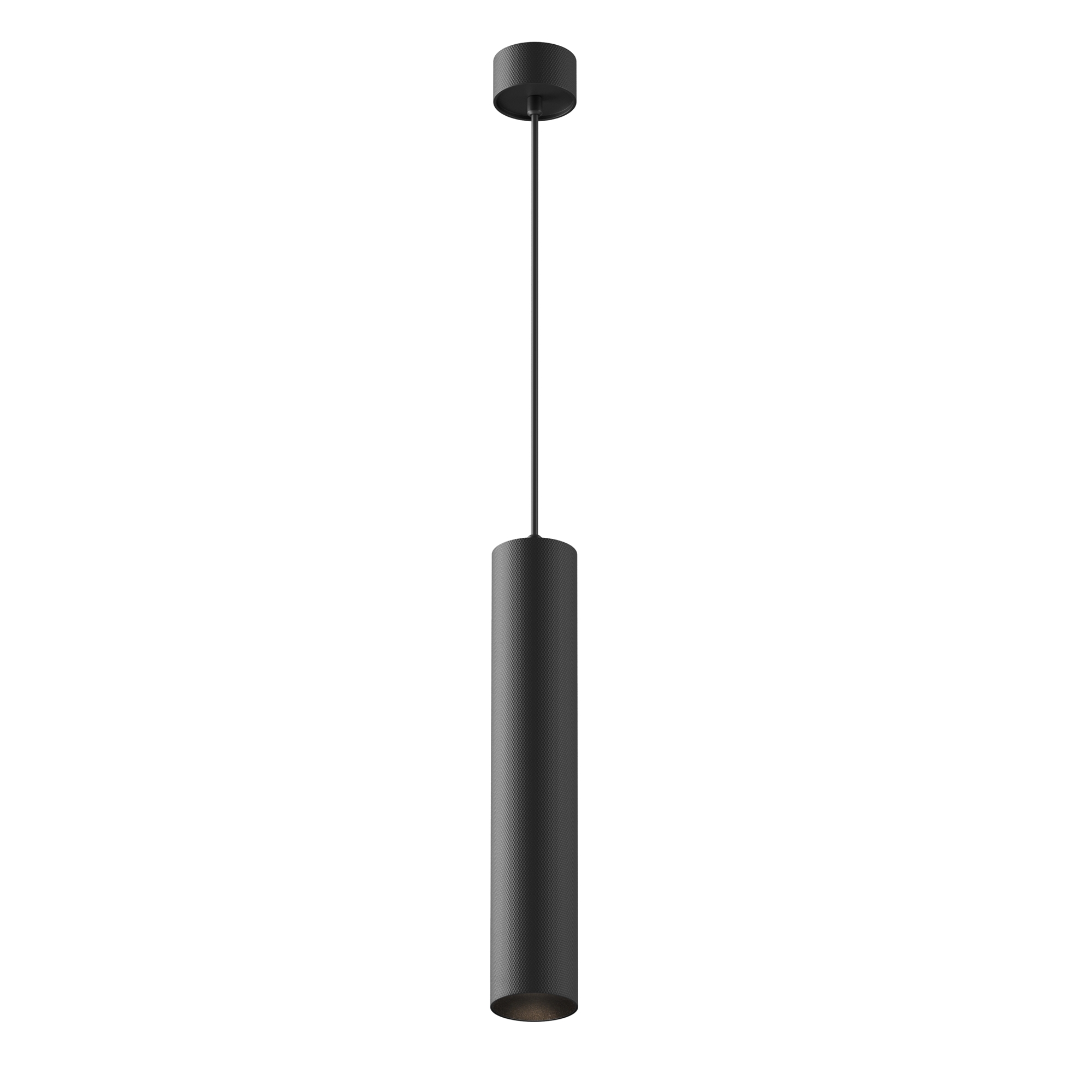 Artisan Black Tube Pendant Light, Metal, GU10, 5.4cm Diameter