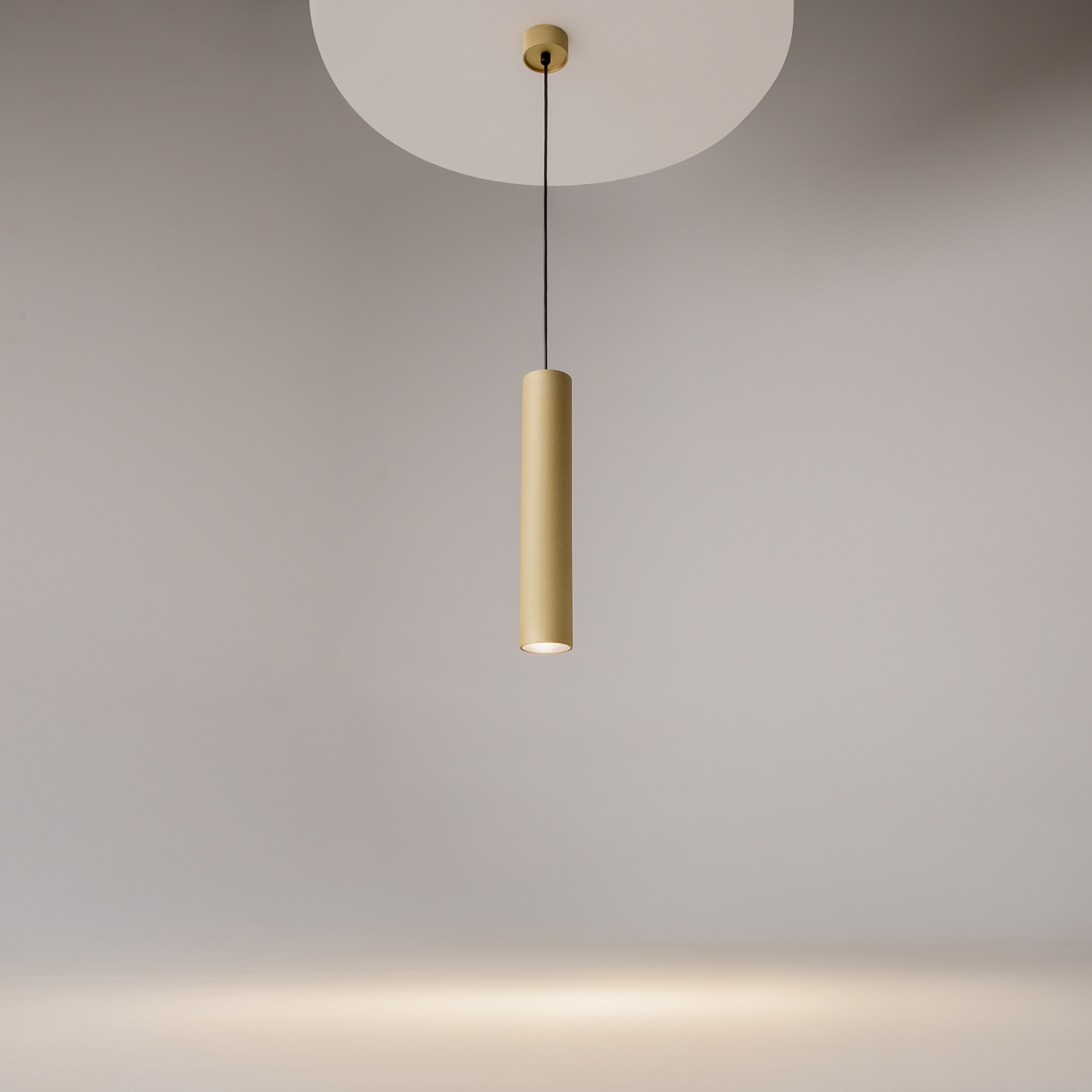 Artisan Matt Gold Tube Pendant Lamp, Metal, GU10, 5.4cm Diameter — view 2