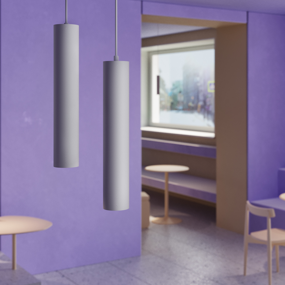 Artisan White Tube Pendant Light, Metal, GU10, 5.4cm Diameter — view 2