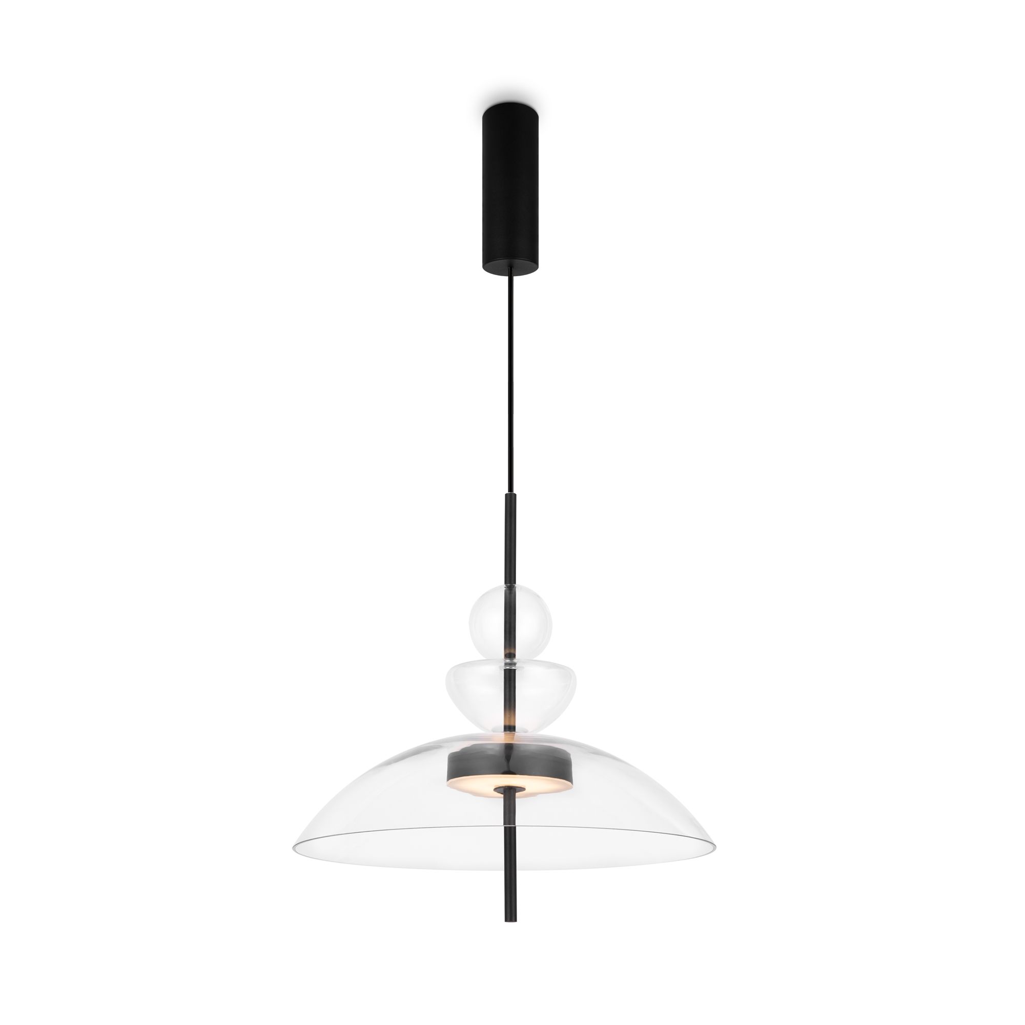 Bangkok Large LED Pendant Light, Clear Glass, 3000k, 12w, 40cm