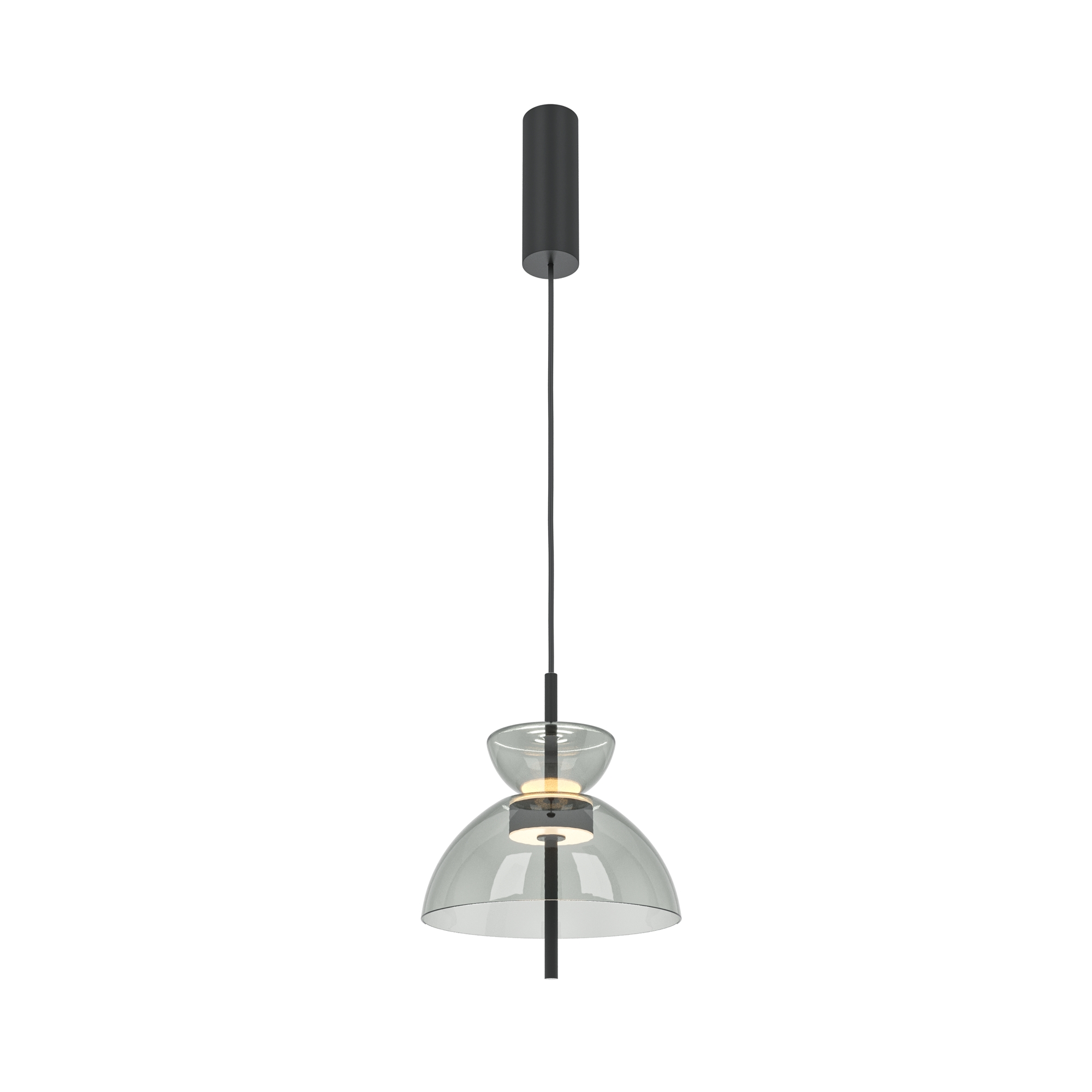 Bangkok Small Grey Glass, LED Pendant Light, 3000k, 12w, 25cm