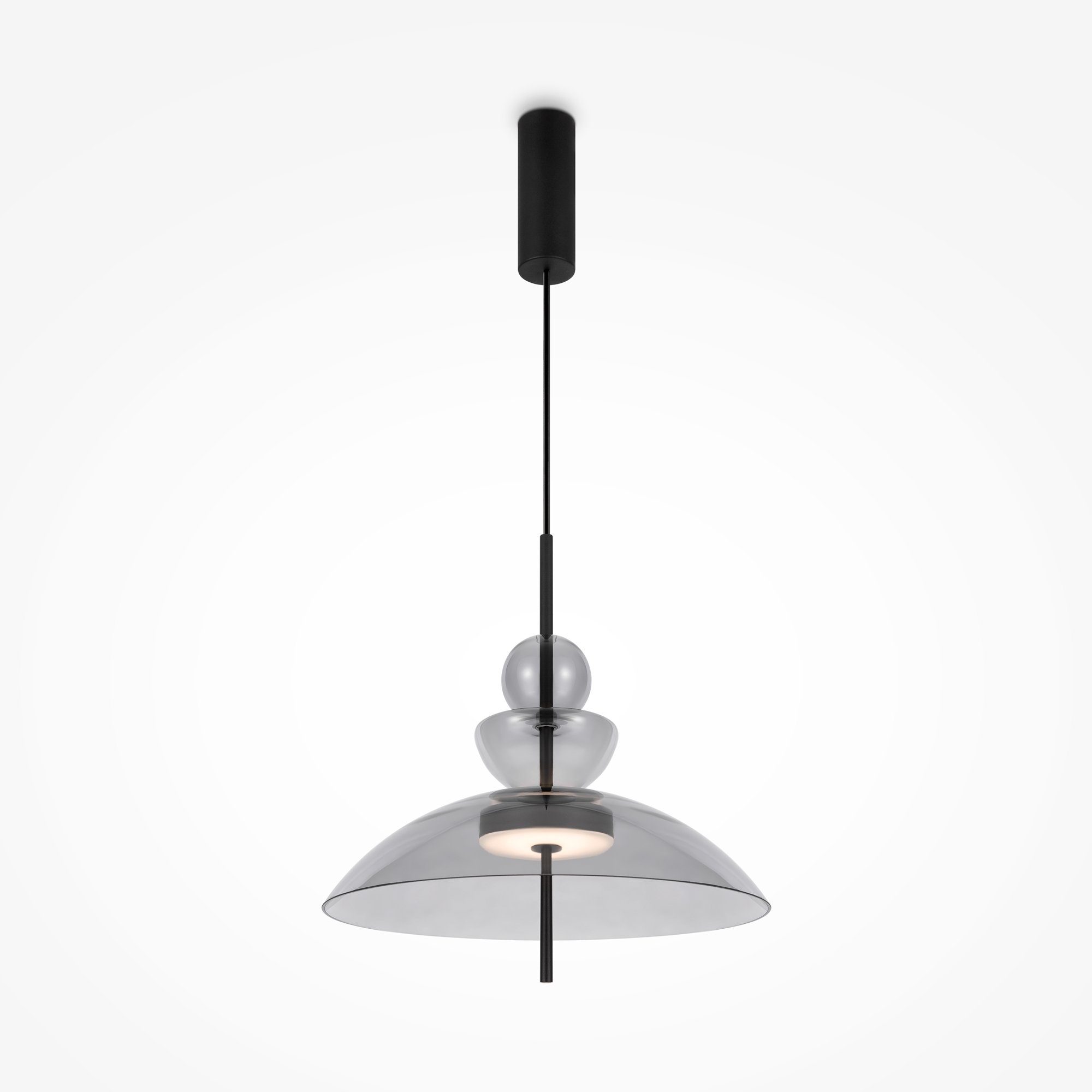 Bangkok Large Grey Glass, LED Pendant Light, 3000k, 12w, 40cm — view 3