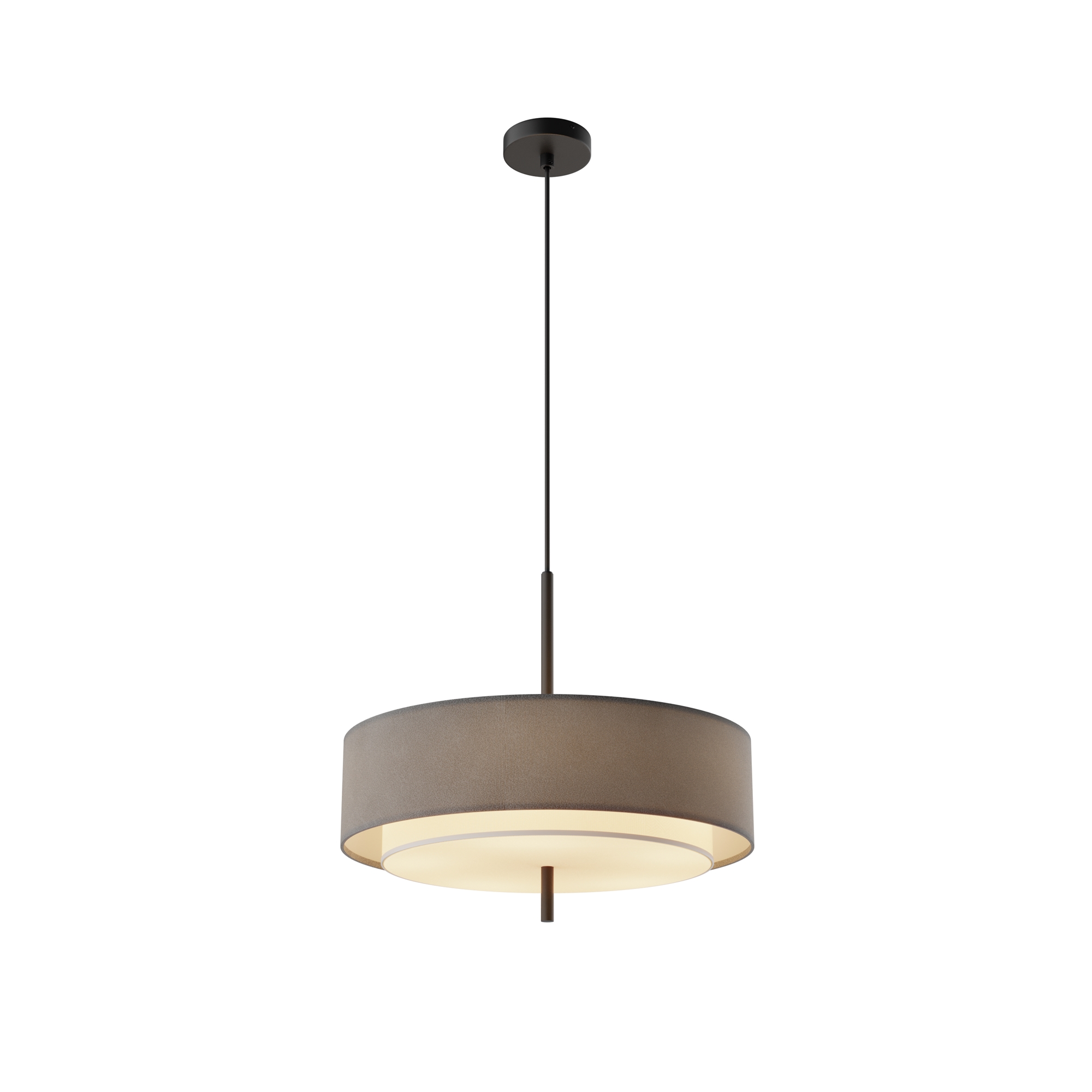 Bergamo Dark Grey & White Pendant Lamp, Black Metal, 5 Light, 50cm Wide