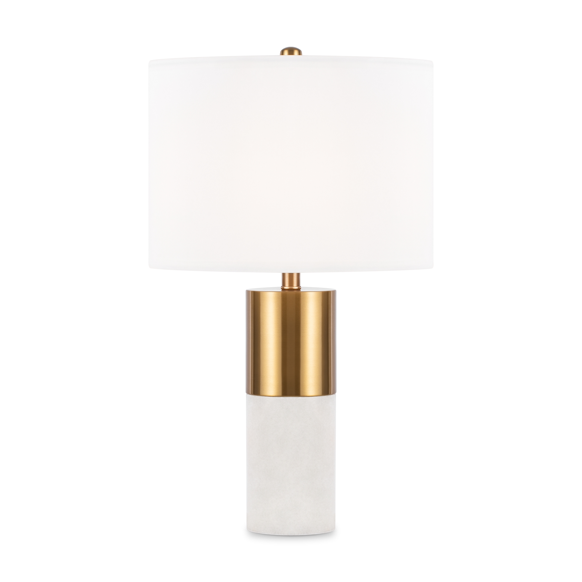 Bianco Table lamp, Brass Metal & Alabaster, White Shade, 65cm Height