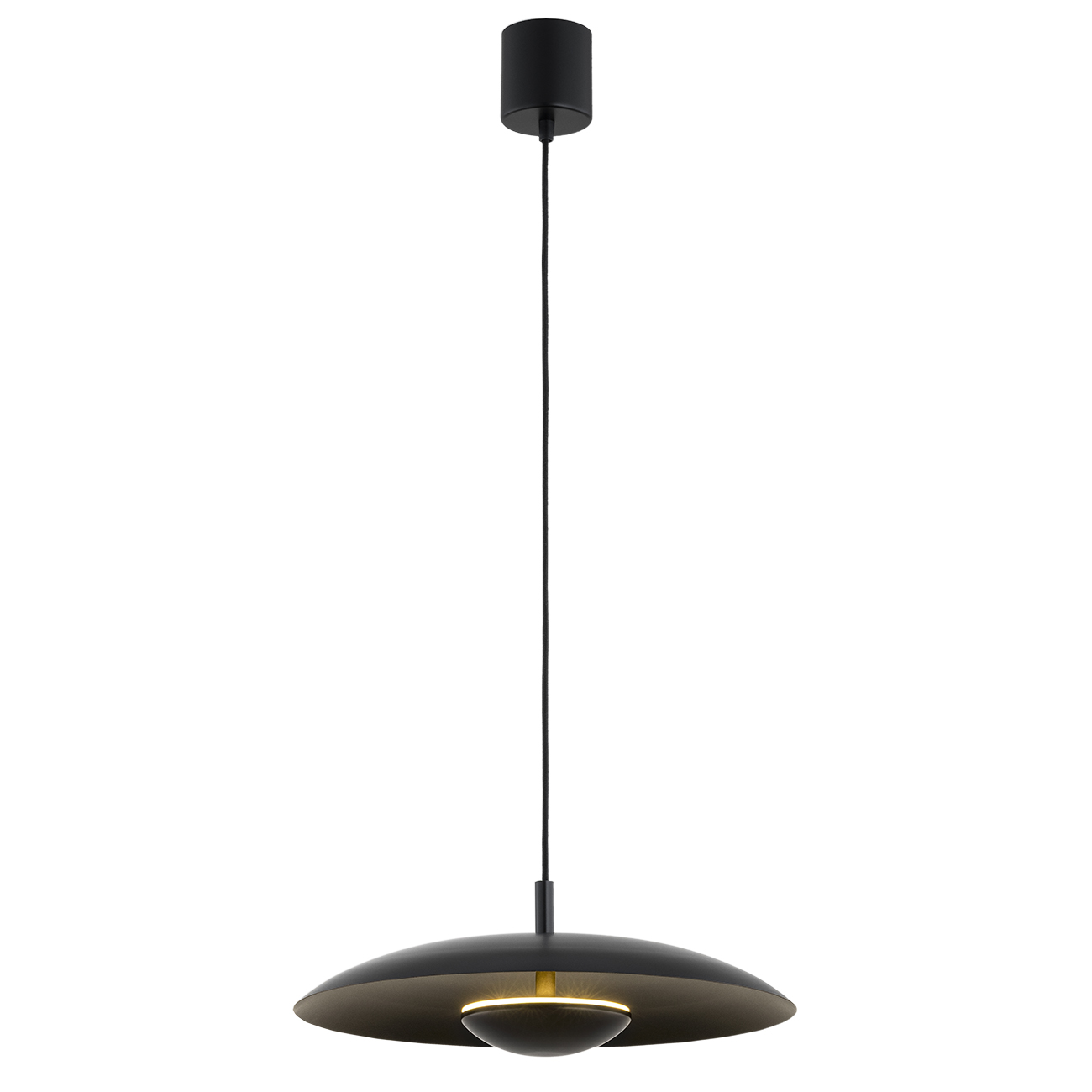 Bolan Black LED Pendant Lamp, 12.5W, 3000K, Steel, 42cm Diameter