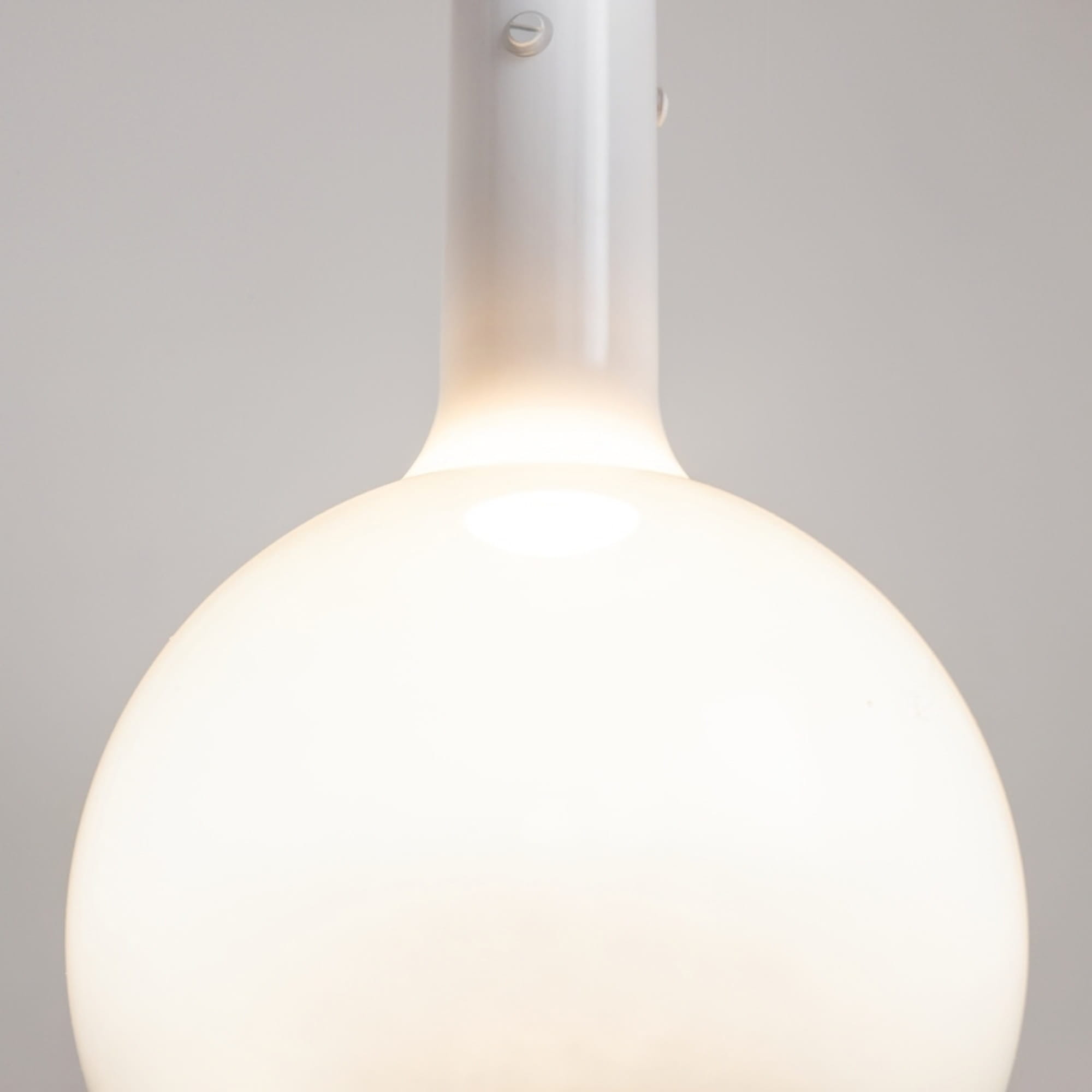 Nebula Small White Blown Glass Pendant Lamp, White Metal, 3000K LED, 20CM Diameter — view 2