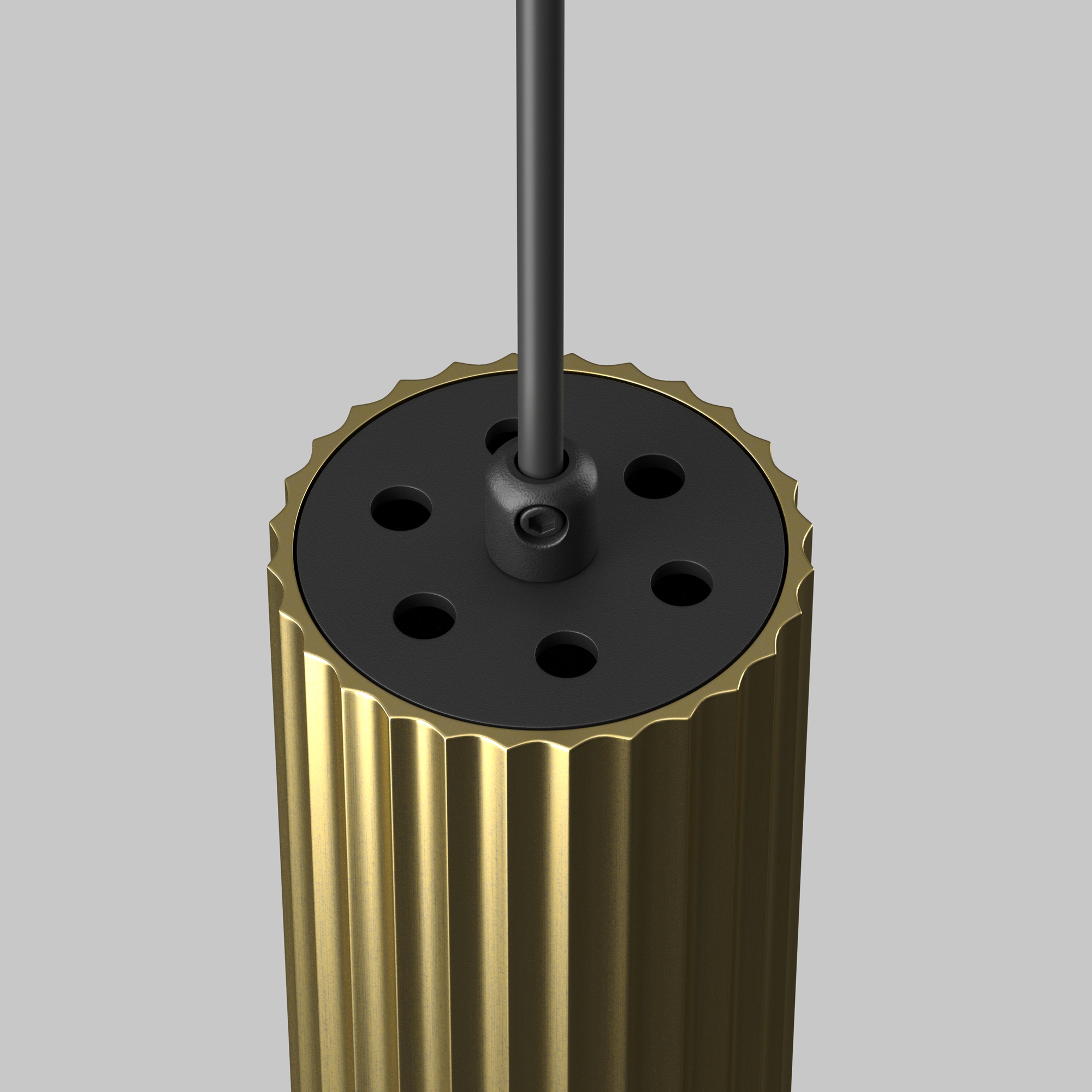 Calipso Brass Pendant Lamp, Ribbed Metal, GU10, 5.6cm Diameter — view 2