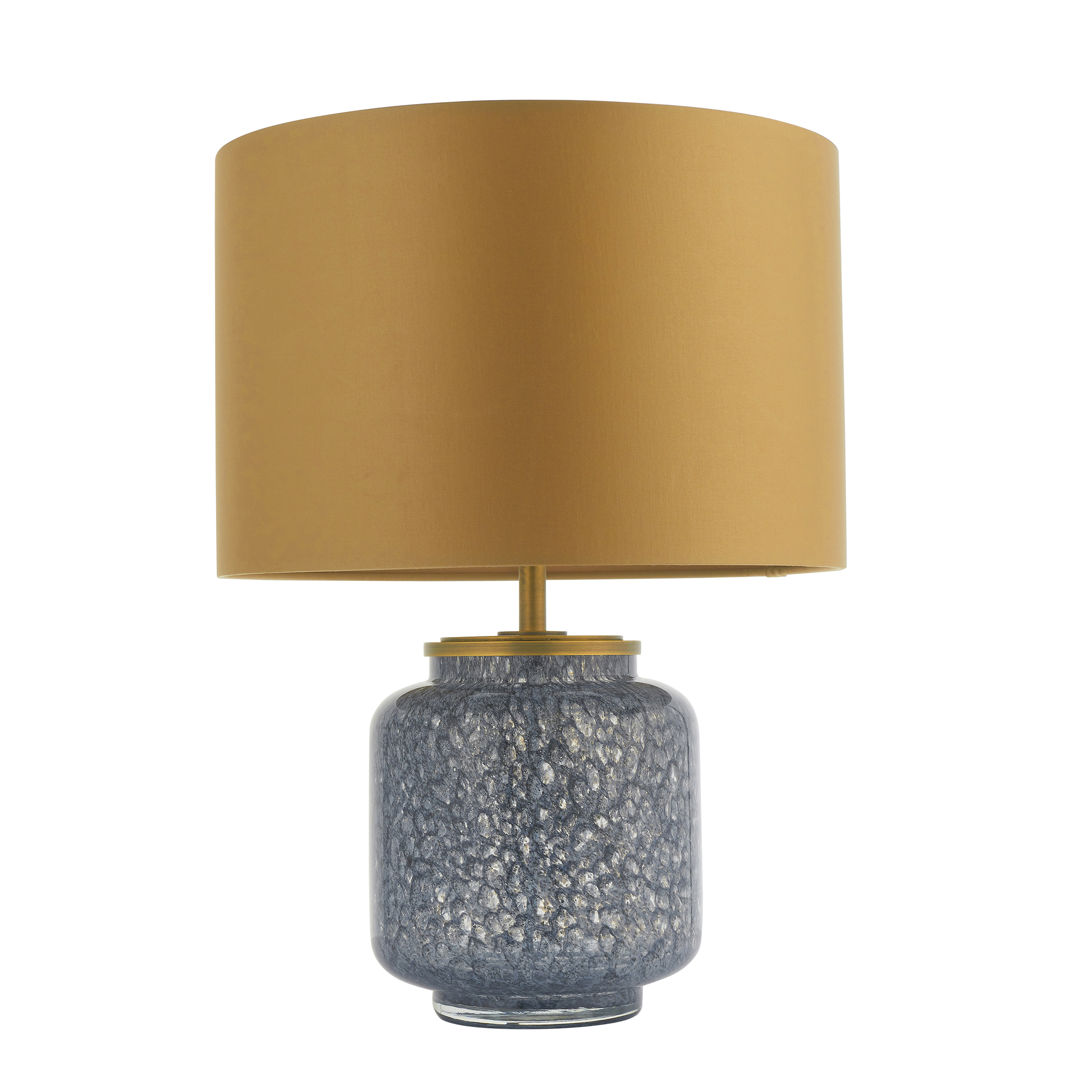 Molly Table Lamp, Blue, Gold Cylindrical Shade