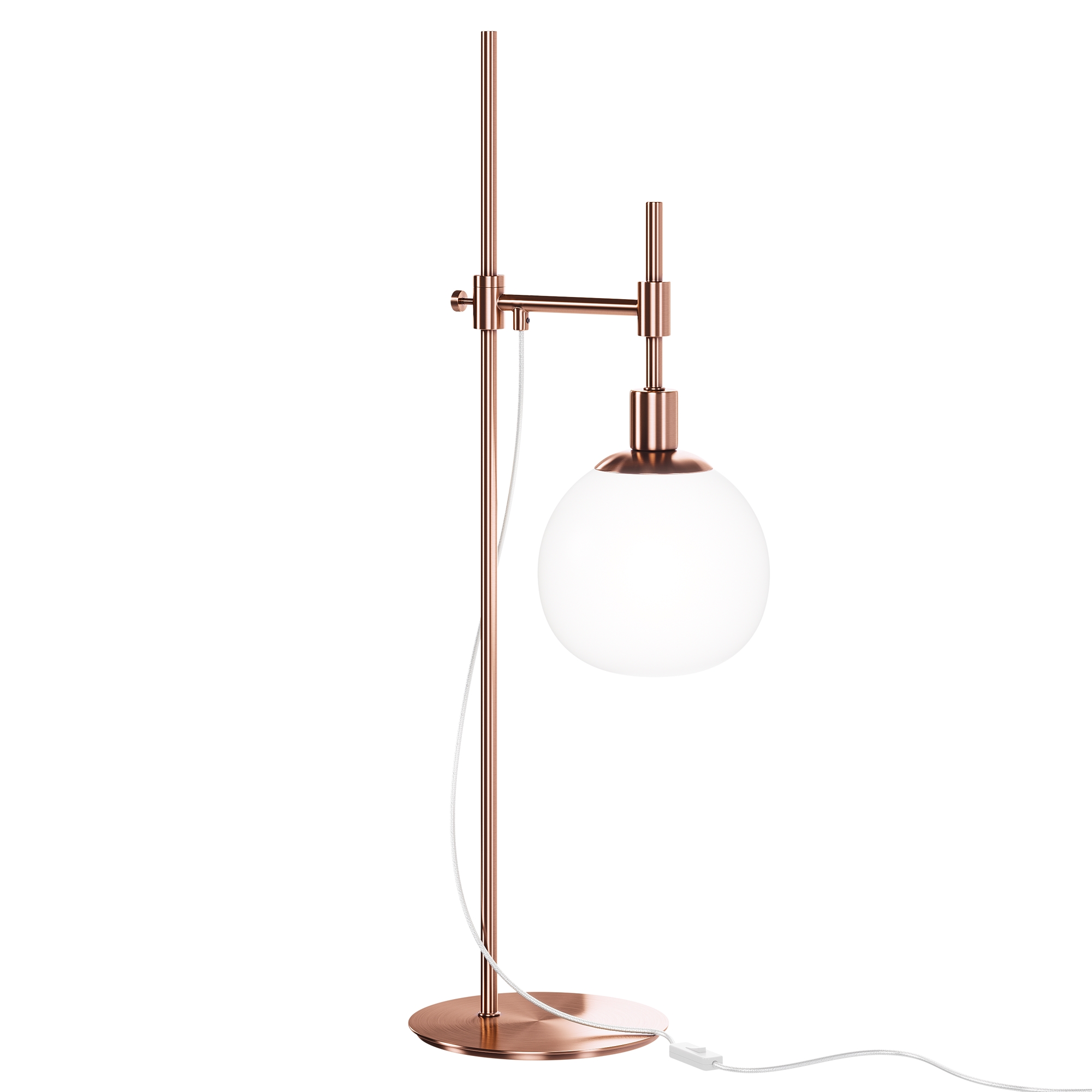 Erich Brass Table lamp, Metal, Opal Glass, 65cm Height