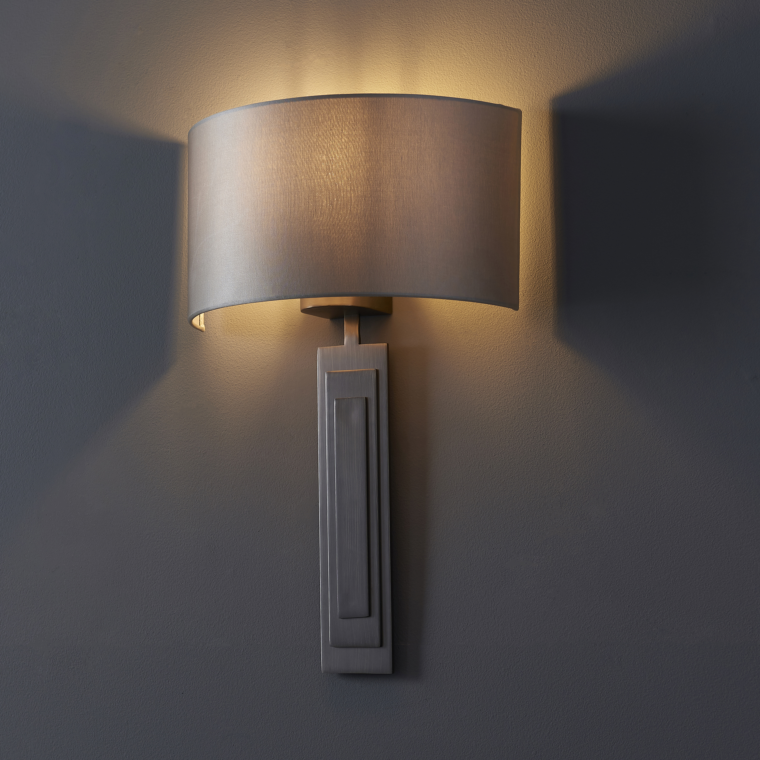 Altera Flat Wall Light, Bronze, Brown Mink Shade