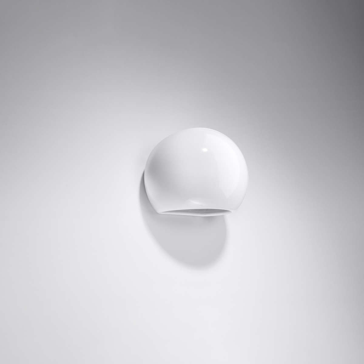 Globus Up & Down Wall Light, White, Ceramic Gloss, 13.5cm Wide