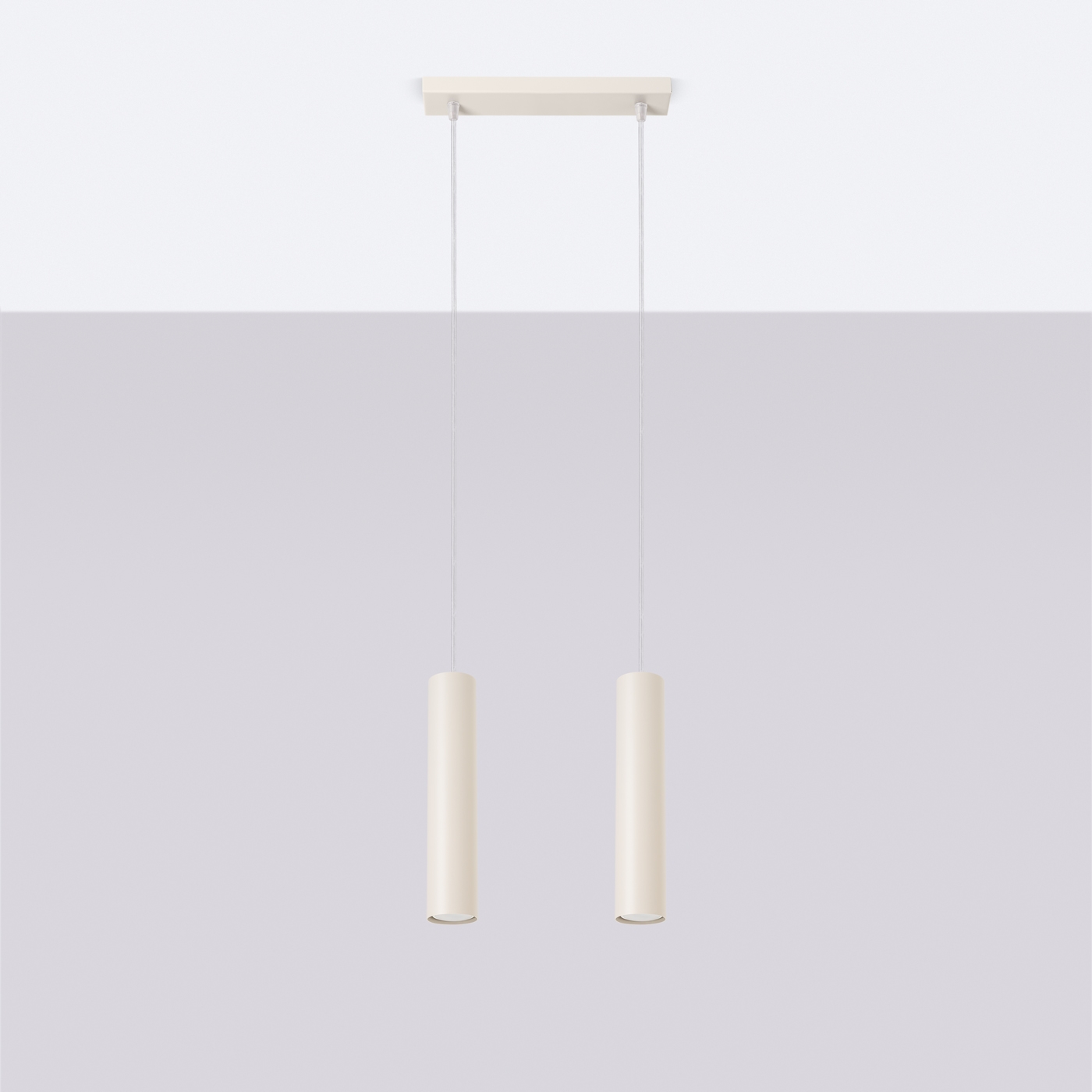 Laguna 2 Light Bar Pendant Lamp, Beige, Metal, GU10, 30cm Length