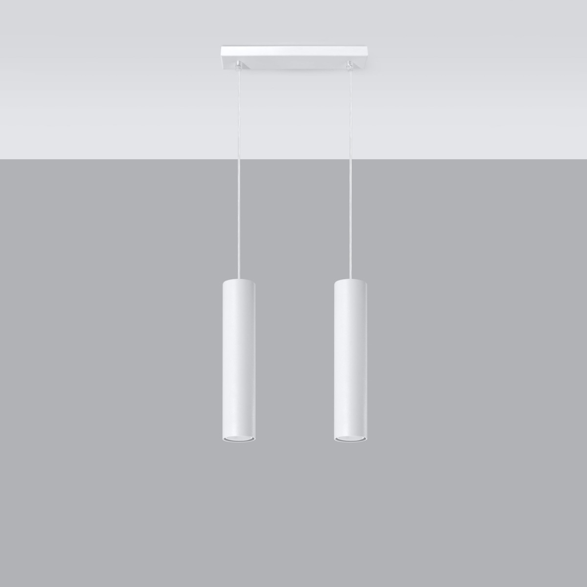 Laguna 2 Light Bar Pendant Lamp, White, Metal, GU10, 30cm Length
