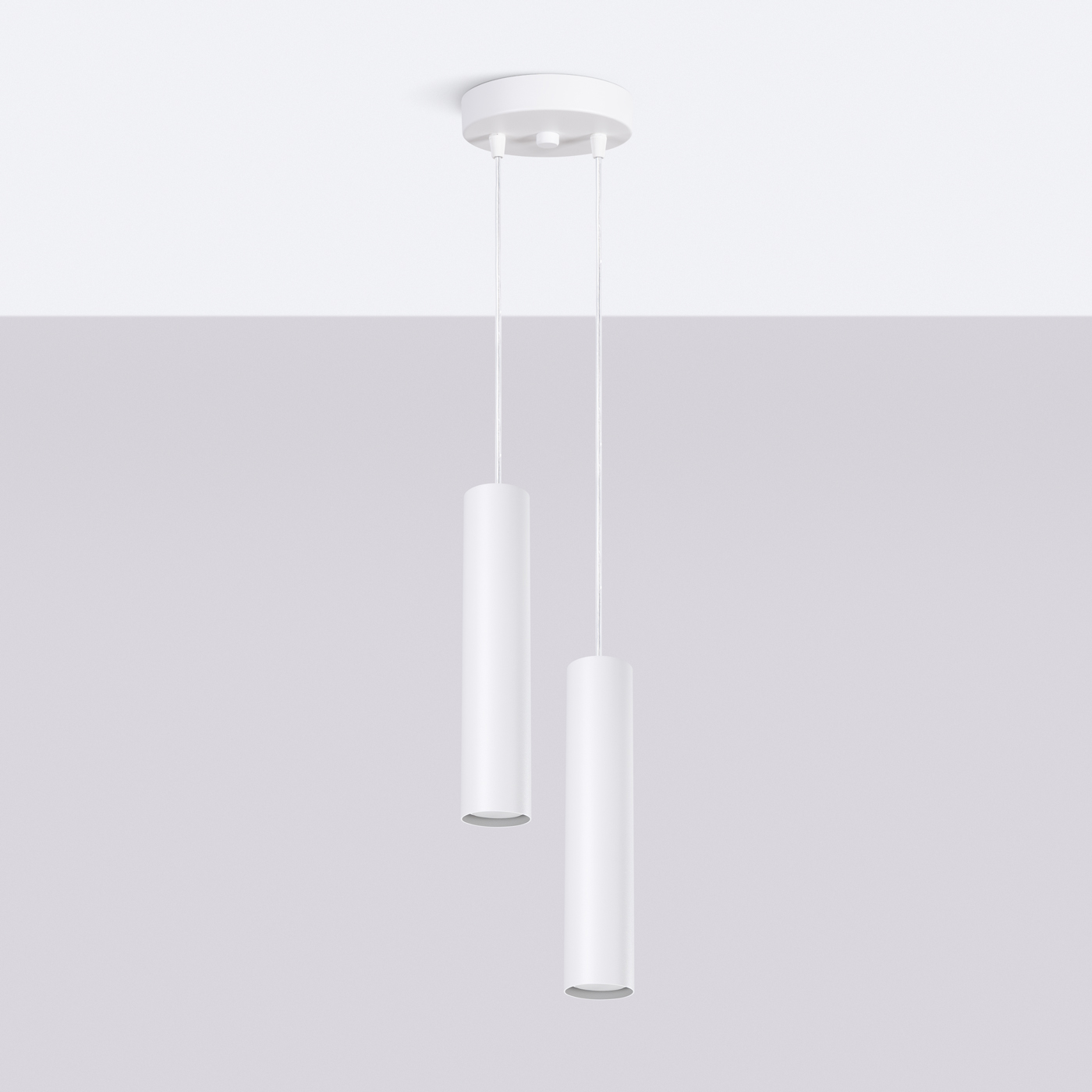 Laguna 2 Light White Pendant Lamp, Metal, GU10, 15cm Diameter