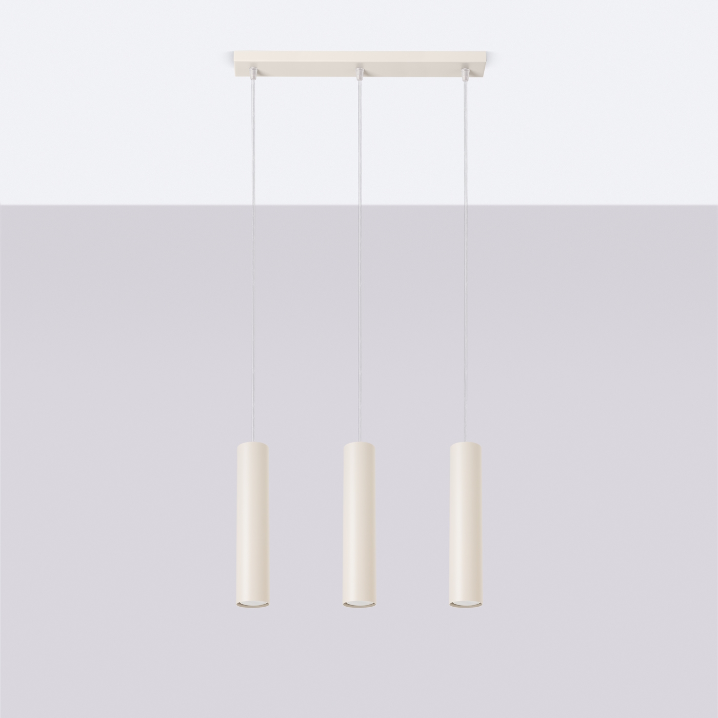 Laguna 3 Lamp Bar Pendant Light, Beige, Metal, GU10, 45cm Length