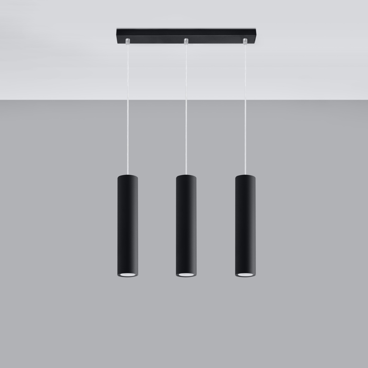 Laguna 3 Light Bar Pendant Light, Black, Metal, GU10, 45cm Length