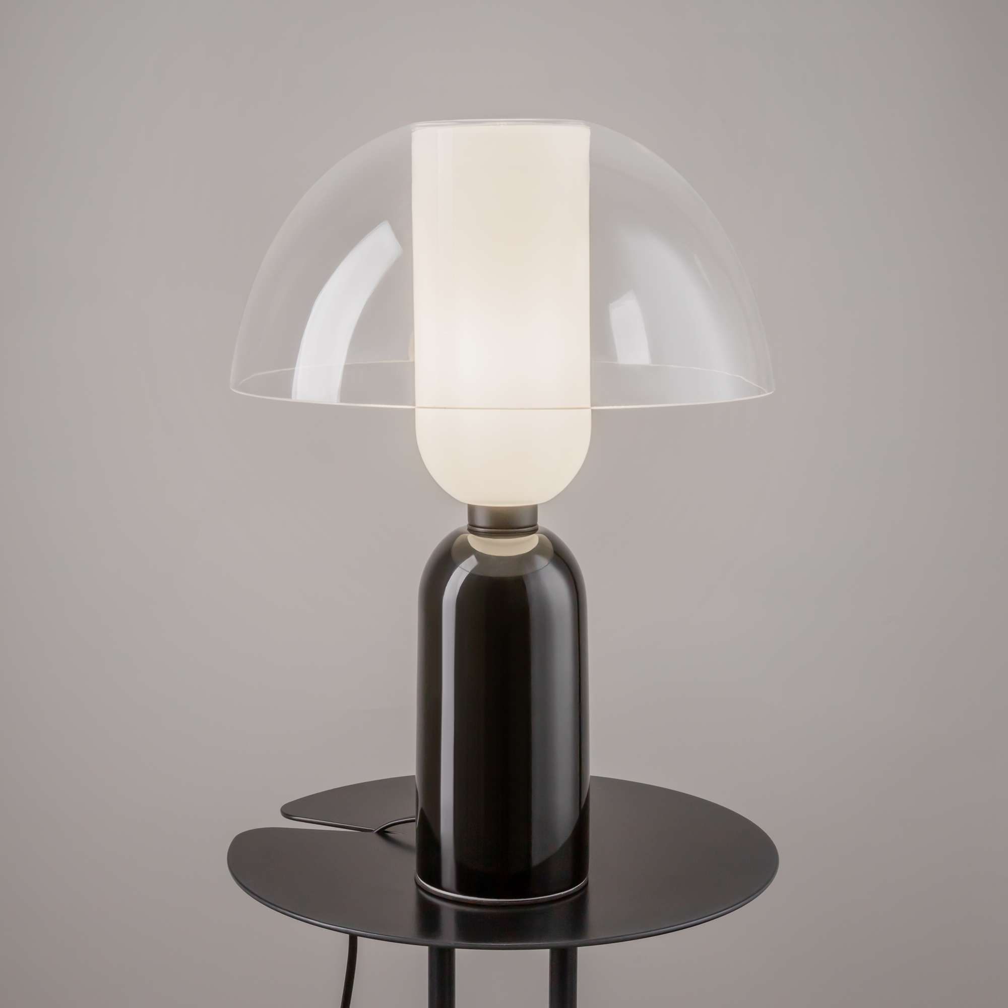 Memory Mushroom Black Table Lamp, Metal, Ceramic, Glass, 1 Light, 30cm Wide