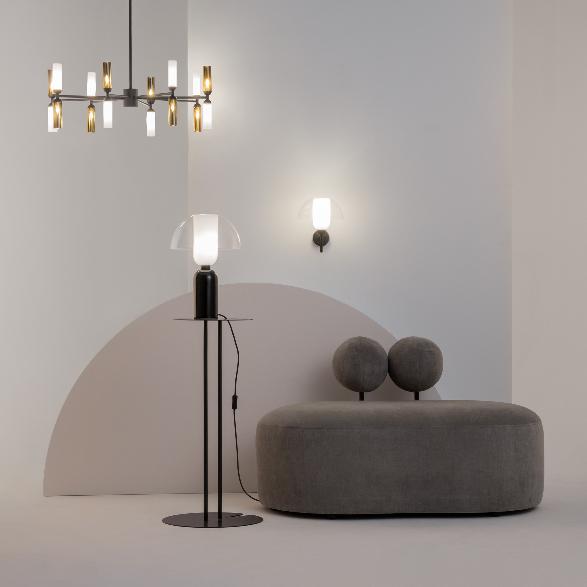 Memory Mushroom Black Table Lamp, Metal, Ceramic, Glass, 1 Light, 30cm Wide — view 2