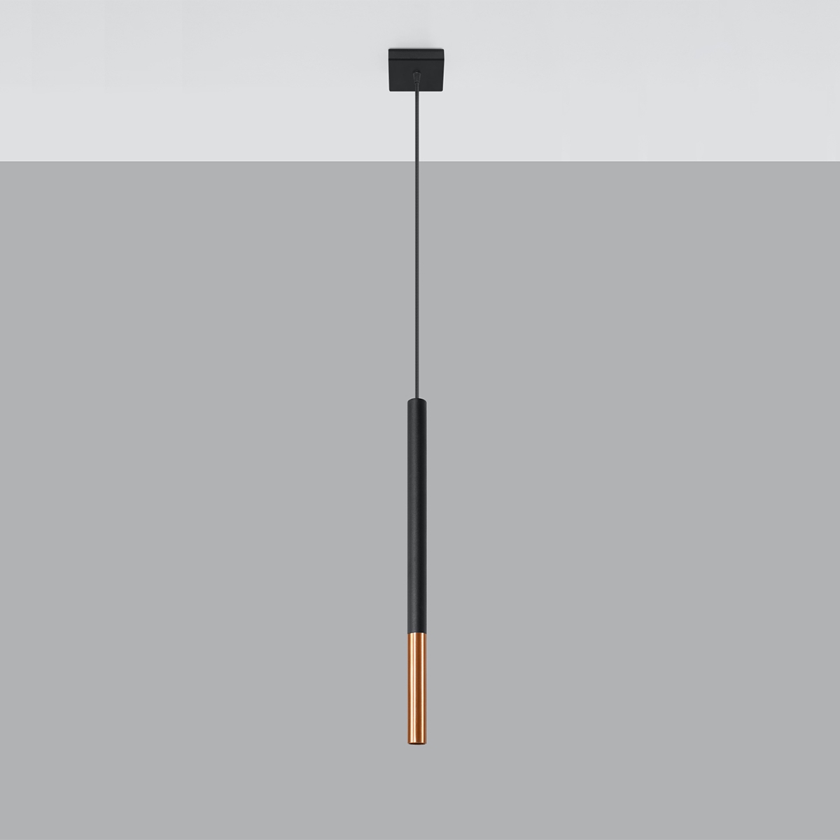 Mozaica Black & Copper Single Pendant Lamp, Metal, 8cm Diameter