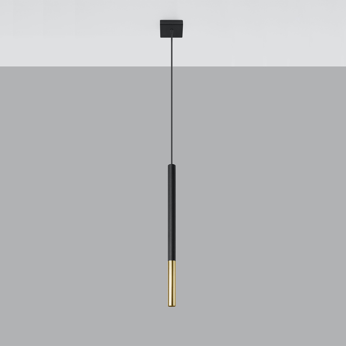 Mozaica Black & Gold Single Pendant Light, Metal, 8cm Diameter