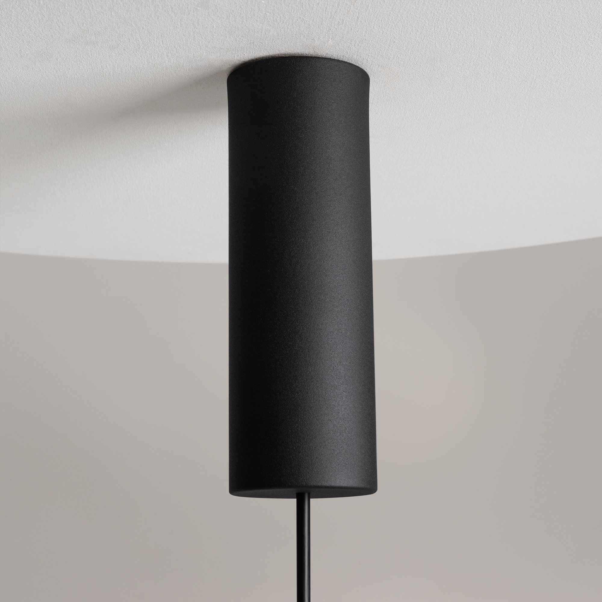Nebula Medium Smoked Blown Glass Pendant Light, Black Metal, 3000K LED, 25CM Diameter — view 4