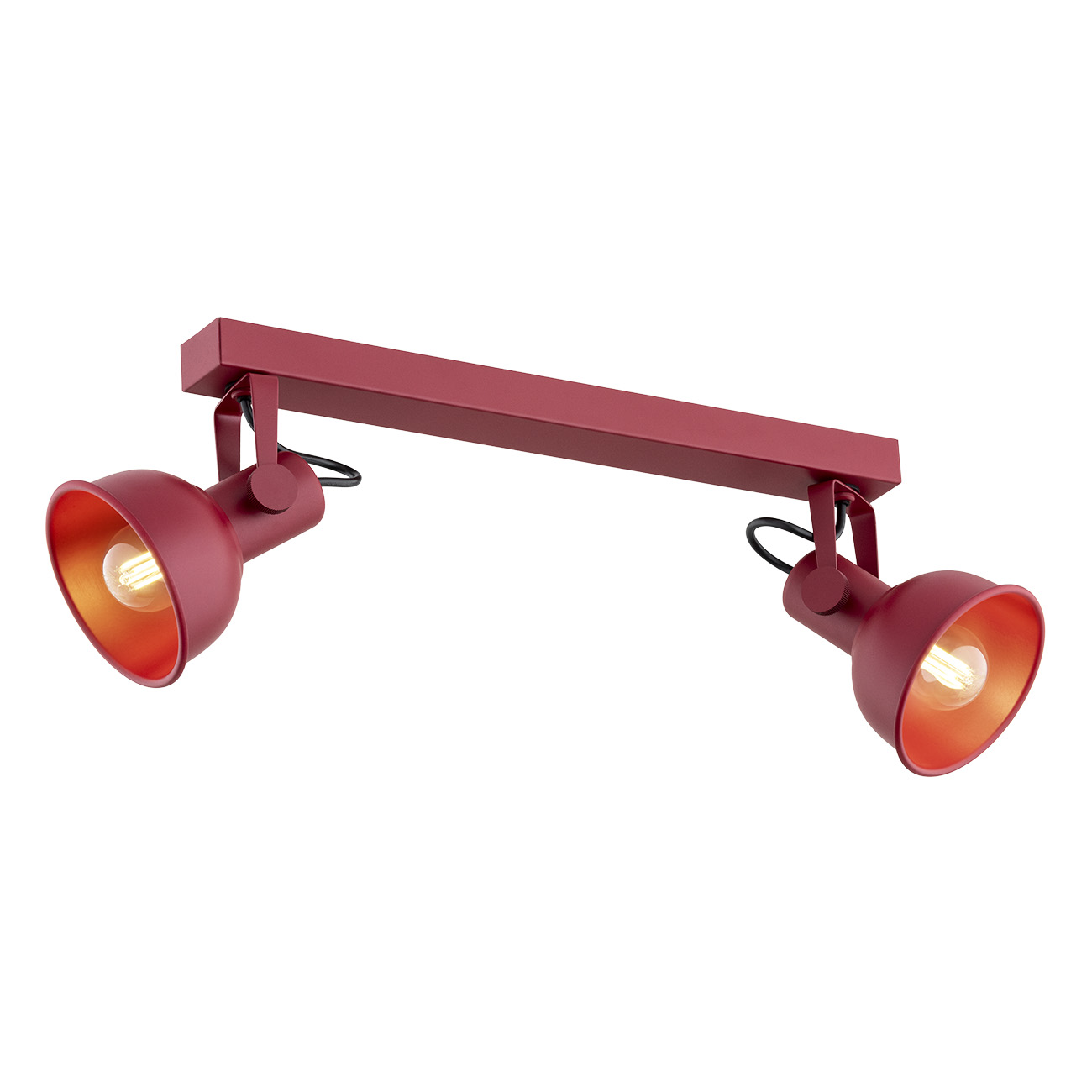 Nora Red Ceiling Light, 2 Lamp Adjustable Spotlight, Wall Mountable, 50cm