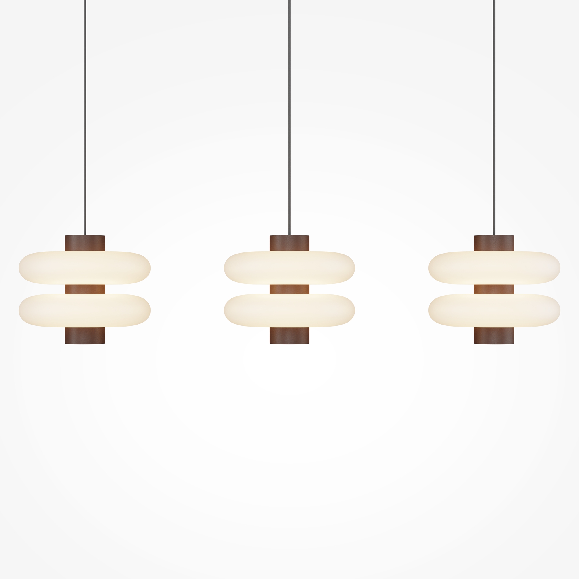 Nuvem Brown LED Linear Pendant Light, Opal Glass, 3000k, 23W, 66cm Length — view 2