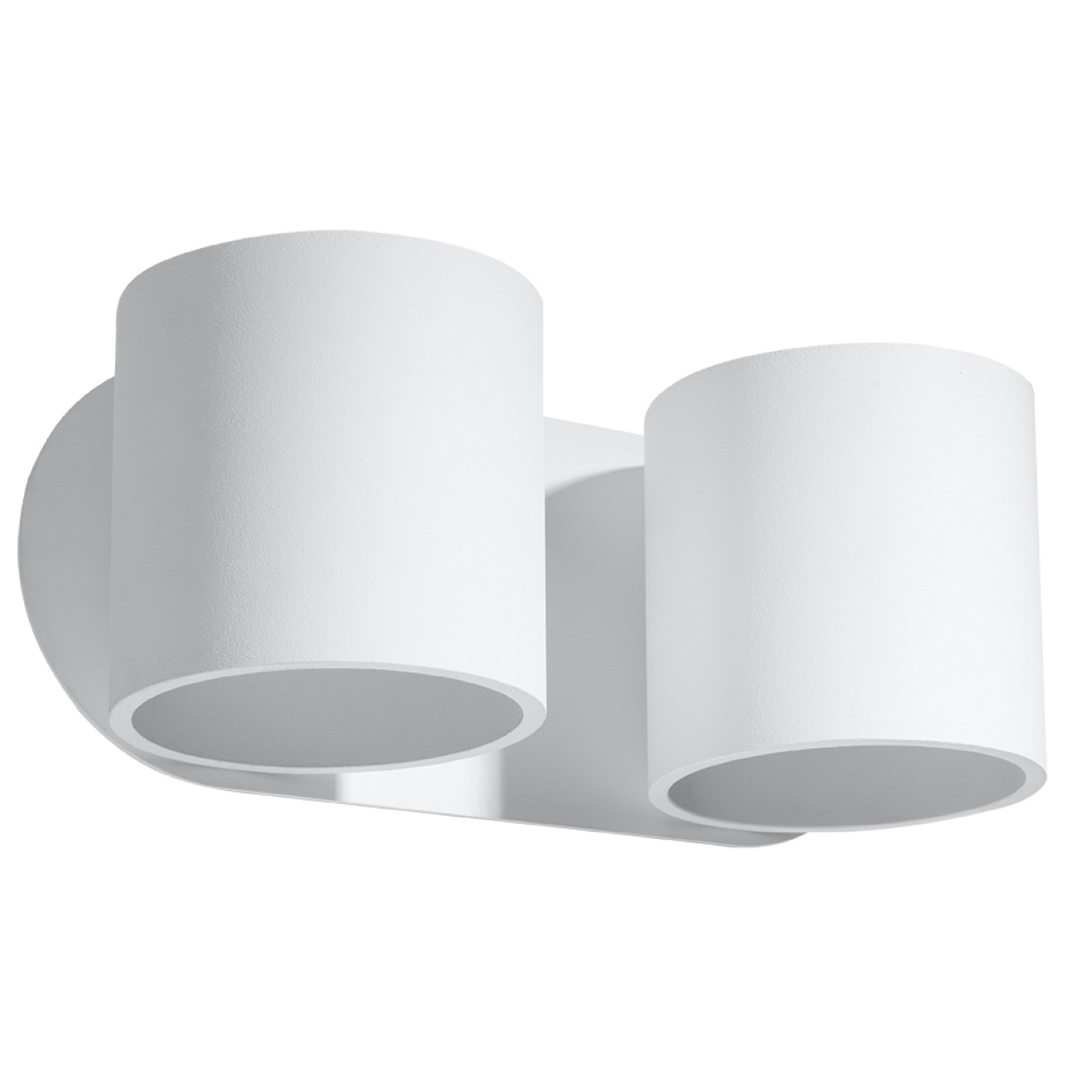 Orbital Double Cylinder Wall Light, White Metal, 26cm Wide