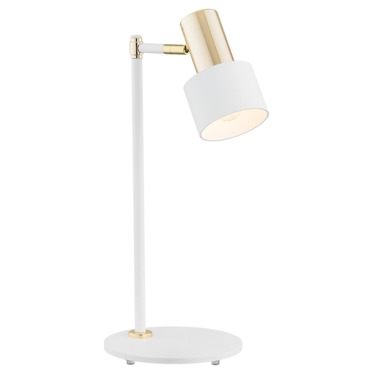 Oria Table Lamp, White, Brass, 1 Light, 46cm Height
