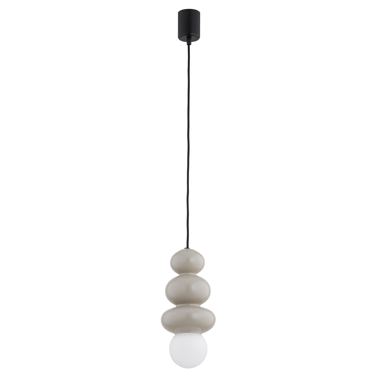 Orla IP44 Pendant Light, Opal & Sand Glass, 1 Lamp, 14cm Width