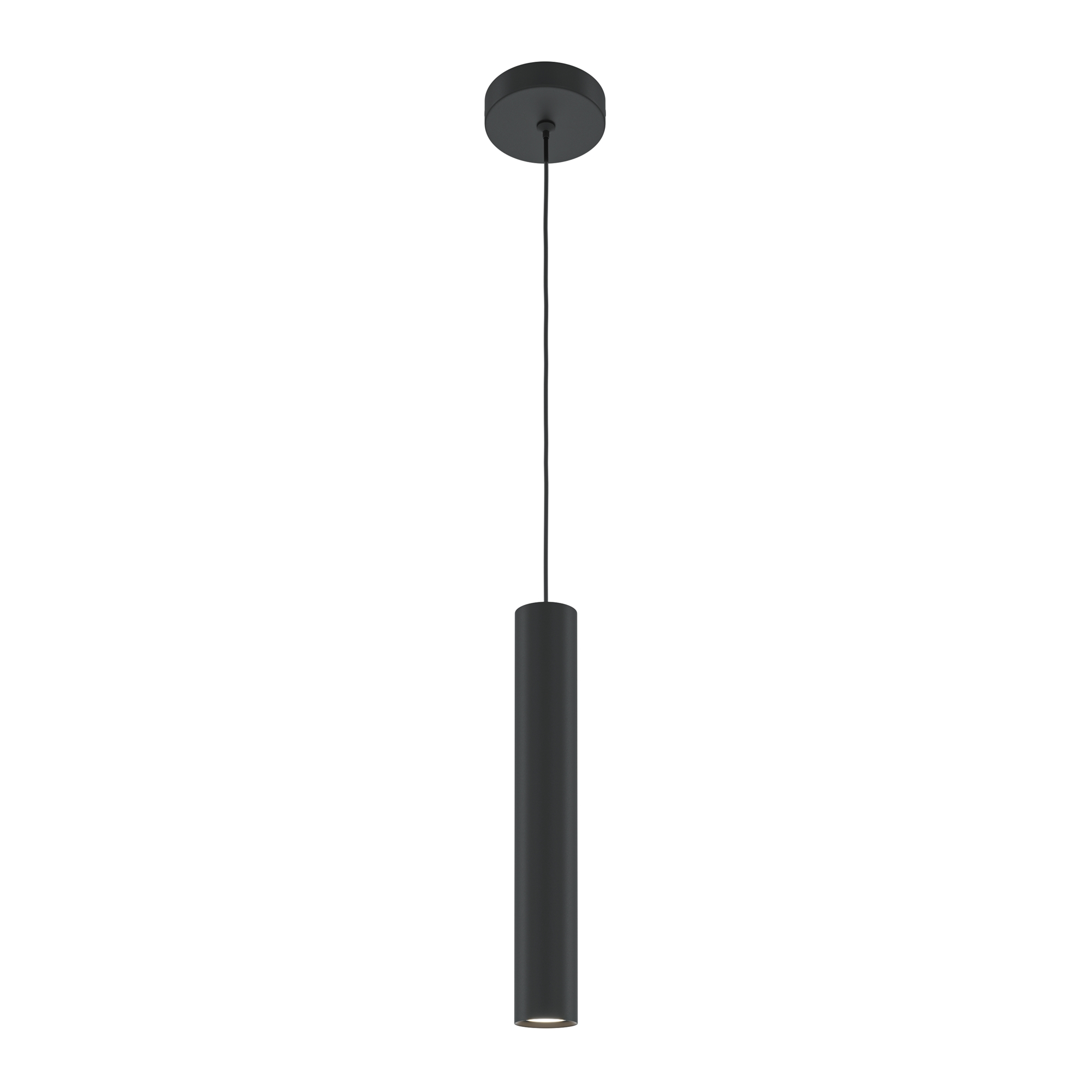 Pro Focus Black Cylinder Pendant Light, 1 Lamp, GU10, 6cm Diameter
