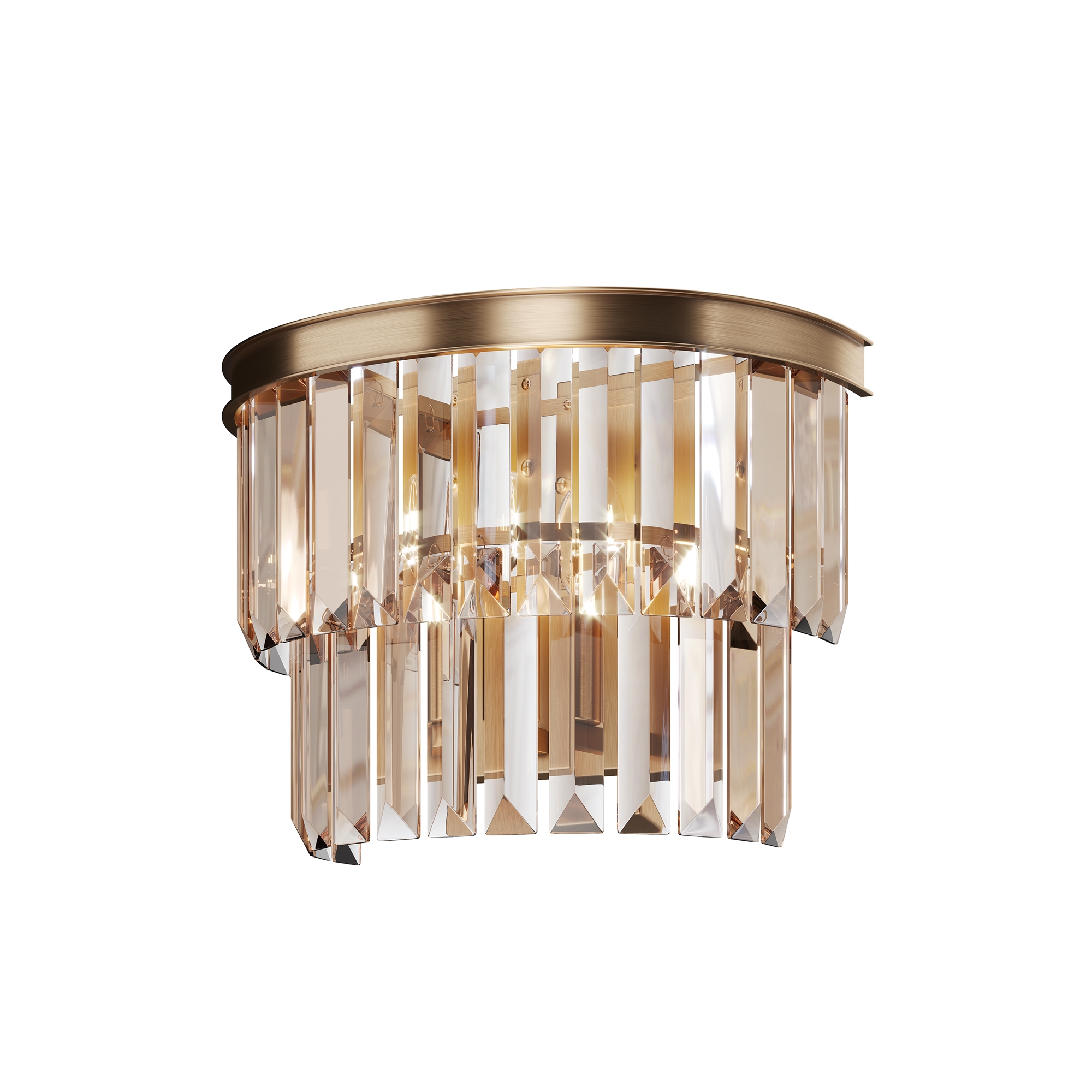 Revero Amber Crystal Glass Wall Light, Gold Metal, 1 Lamp, 16.50cm Wide
