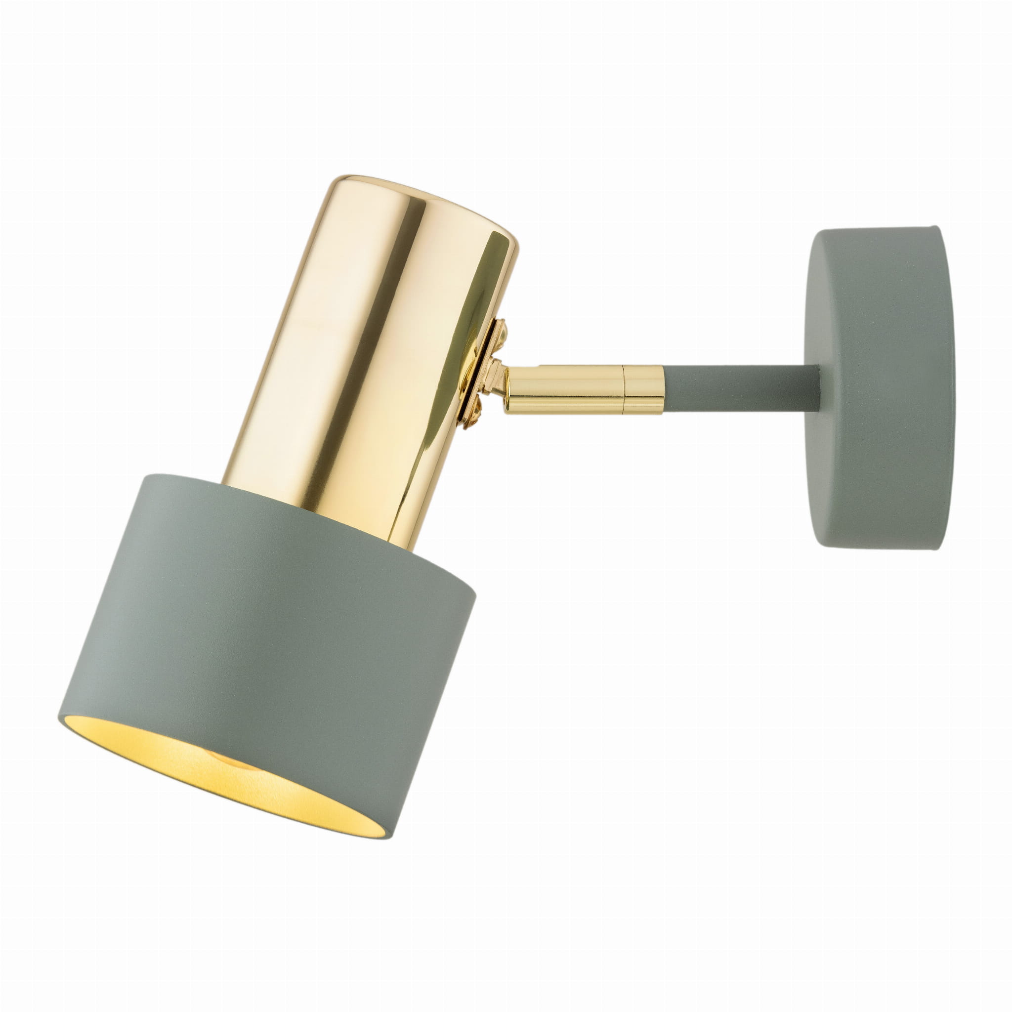 Oria Siege Green Wall Spotlight, 1 Lamp, Brass Arm, Adjustable, Ceiling Mountable — view 4