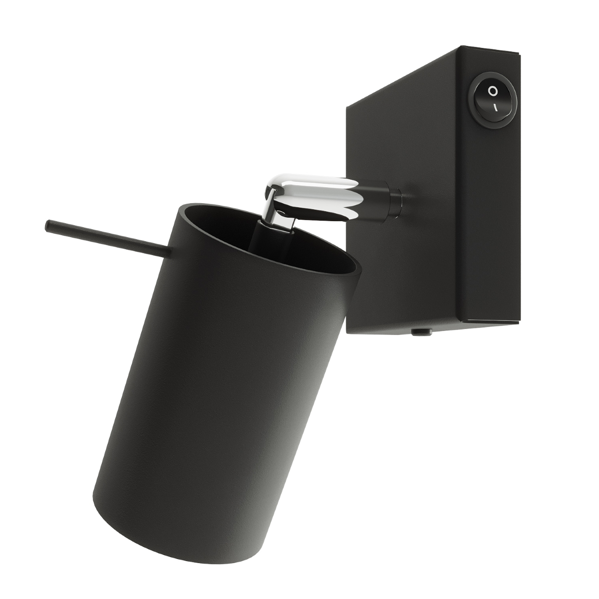 Oringo Wall Spotlight With Switch, Black Metal, Adjustable Head, GU10, 8cm Wide