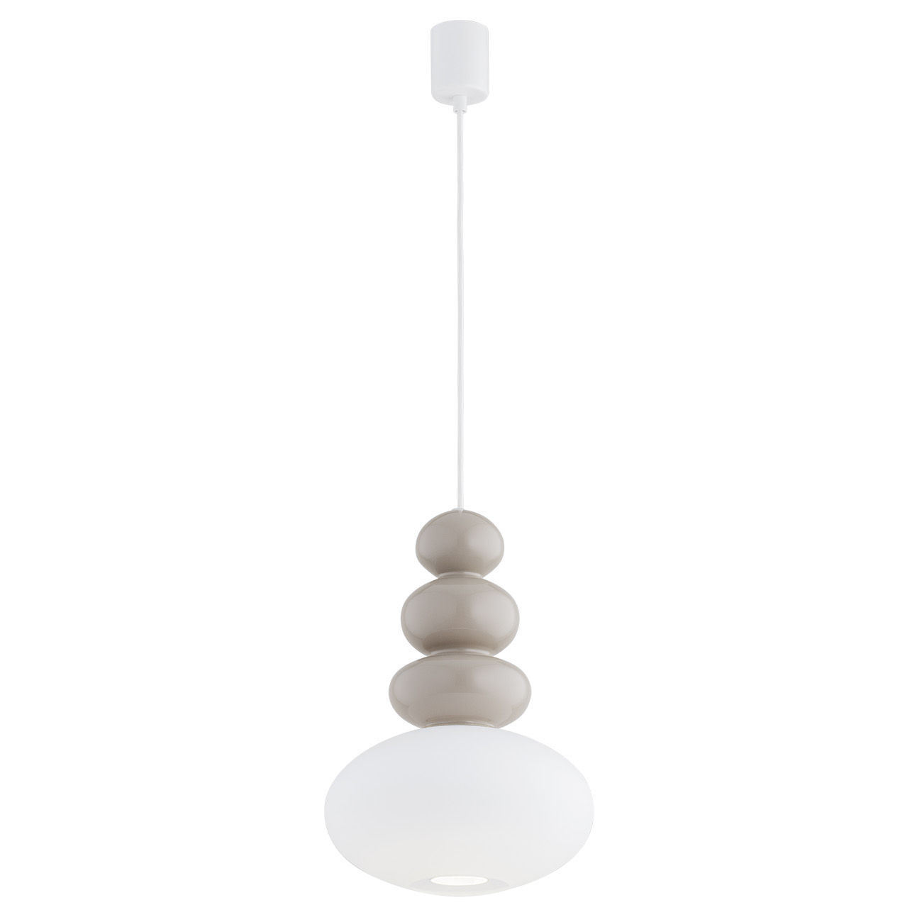 Rodrigo Opal & Sand Pendant Lamp, Glass, 1 Lamp, 27cm Width