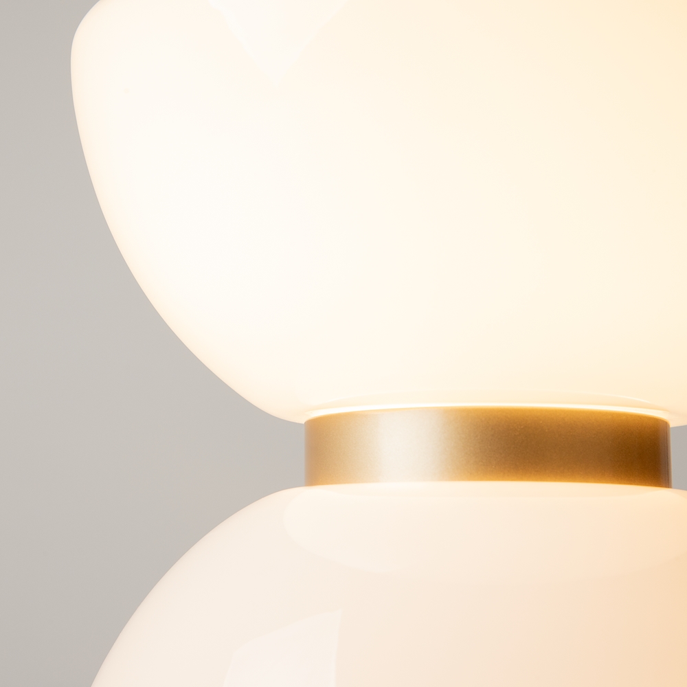 Kyoto Gold & Grey LED Table Lamp, 1 Light, Glass, 46cm Height — view 2