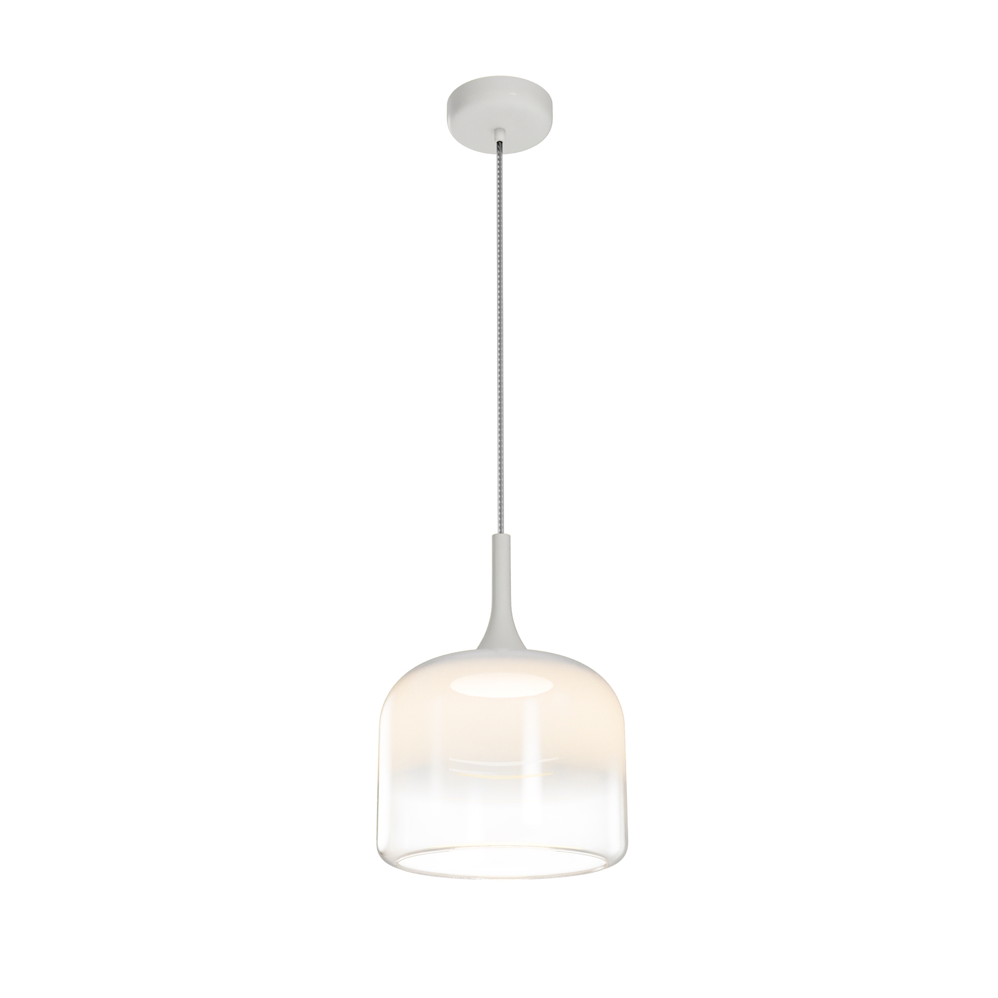 Spirito White Frosted Glass LED Pendant Light, 12W, 3000K, 26cm Diameter