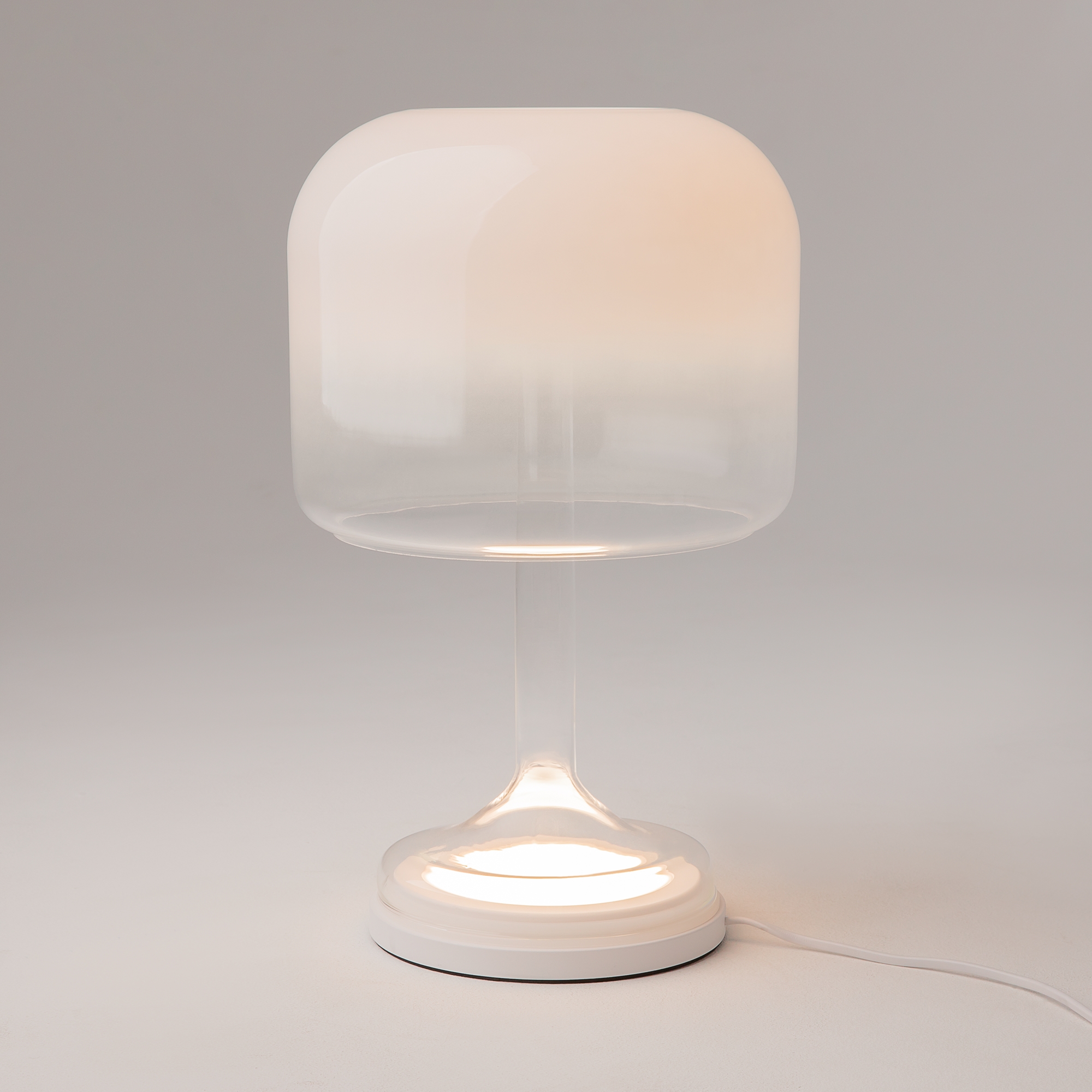 Spirito Medium White Frosted Glass Dimmable LED Table Lamp, 18W, 3000K, 42cm Height