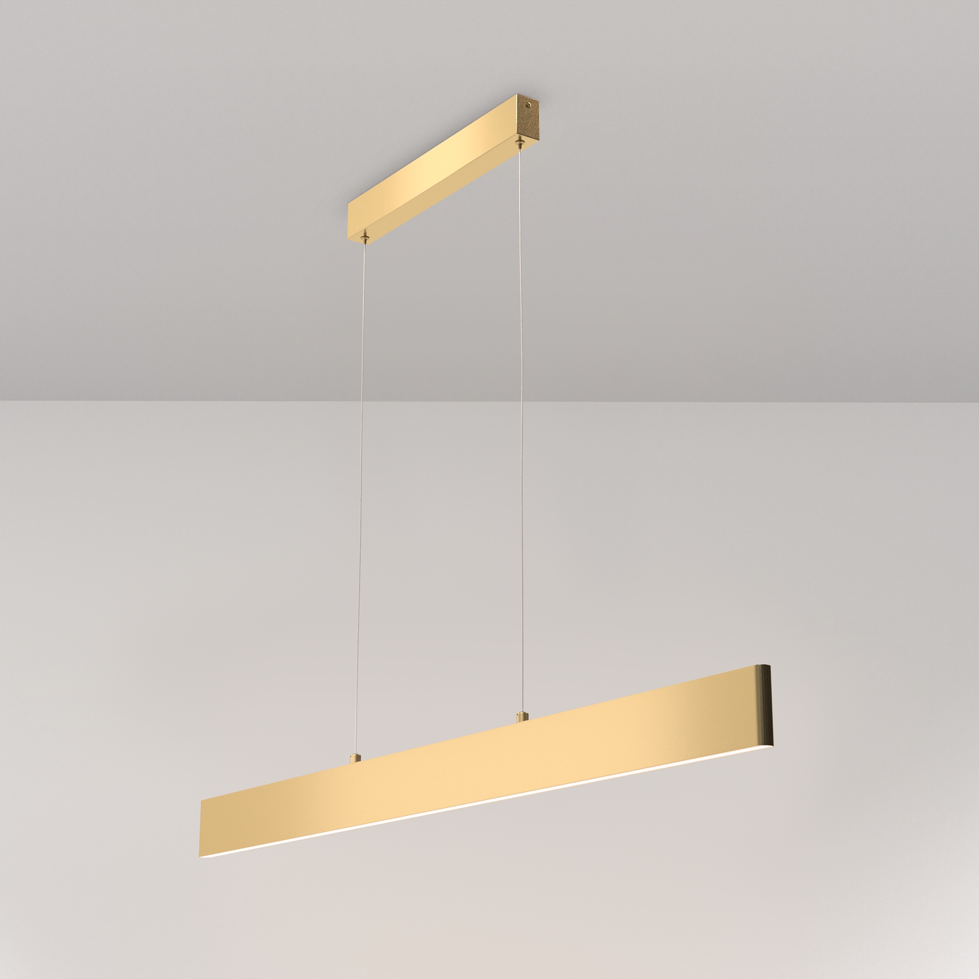Step LED Linear Pendant Lamp, Gold Metal, 30W, Warm White 3000K, 118.50cm Length