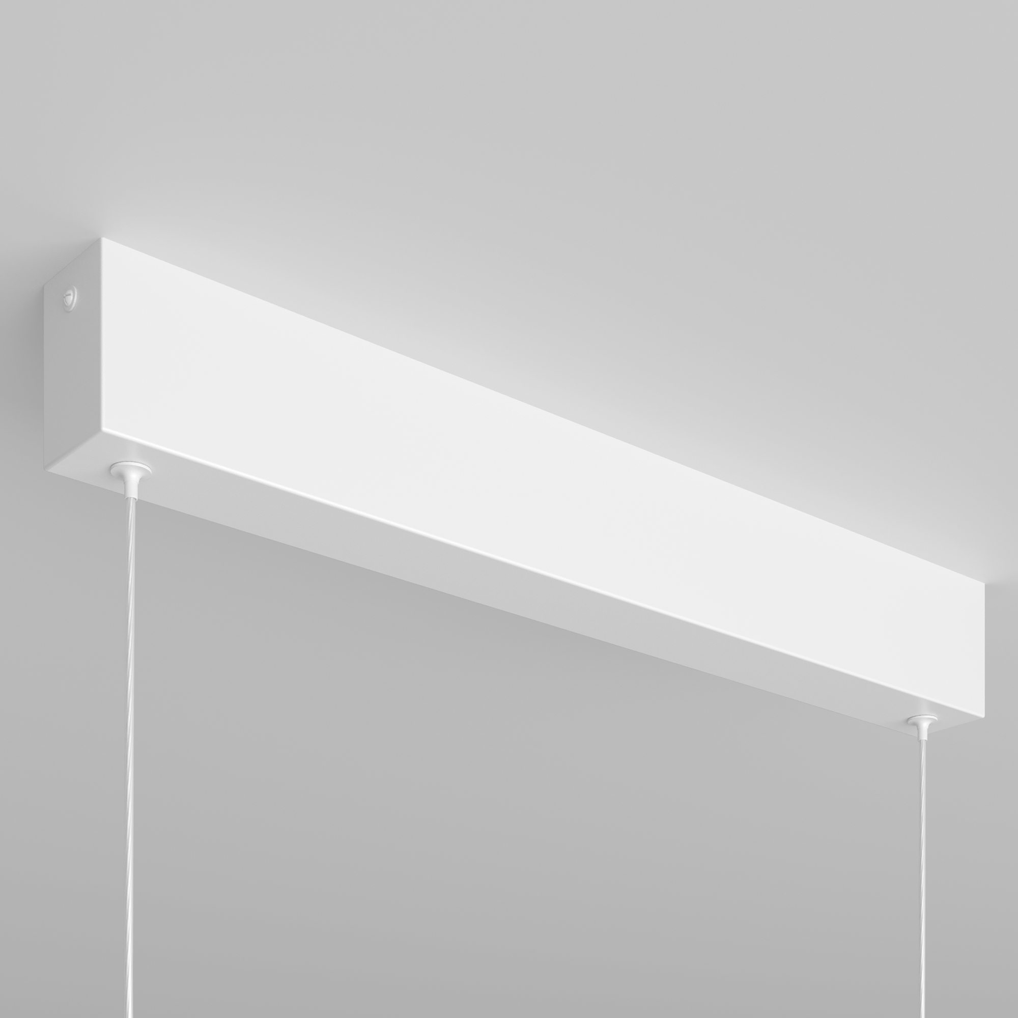 Step LED Linear Pendant Lamp, White Metal, 23W, Warm White 3000K, 91cm Length — view 2