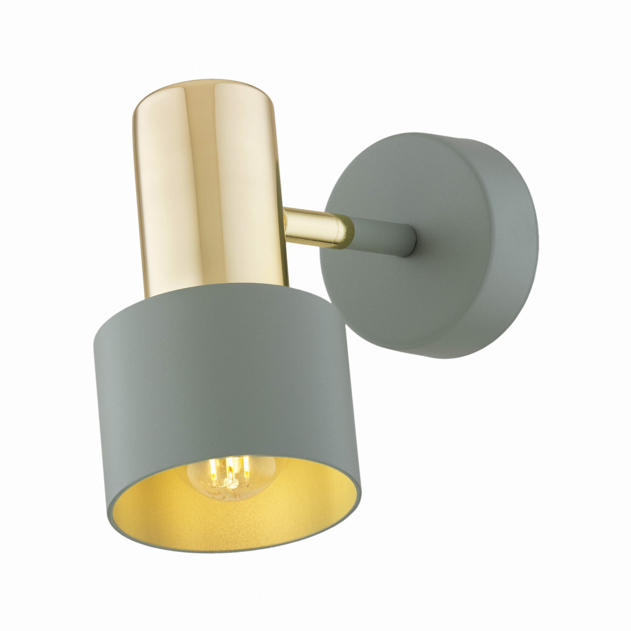 Oria Siege Green Wall Spotlight, 1 Lamp, Brass Arm, Adjustable, Ceiling Mountable — view 2